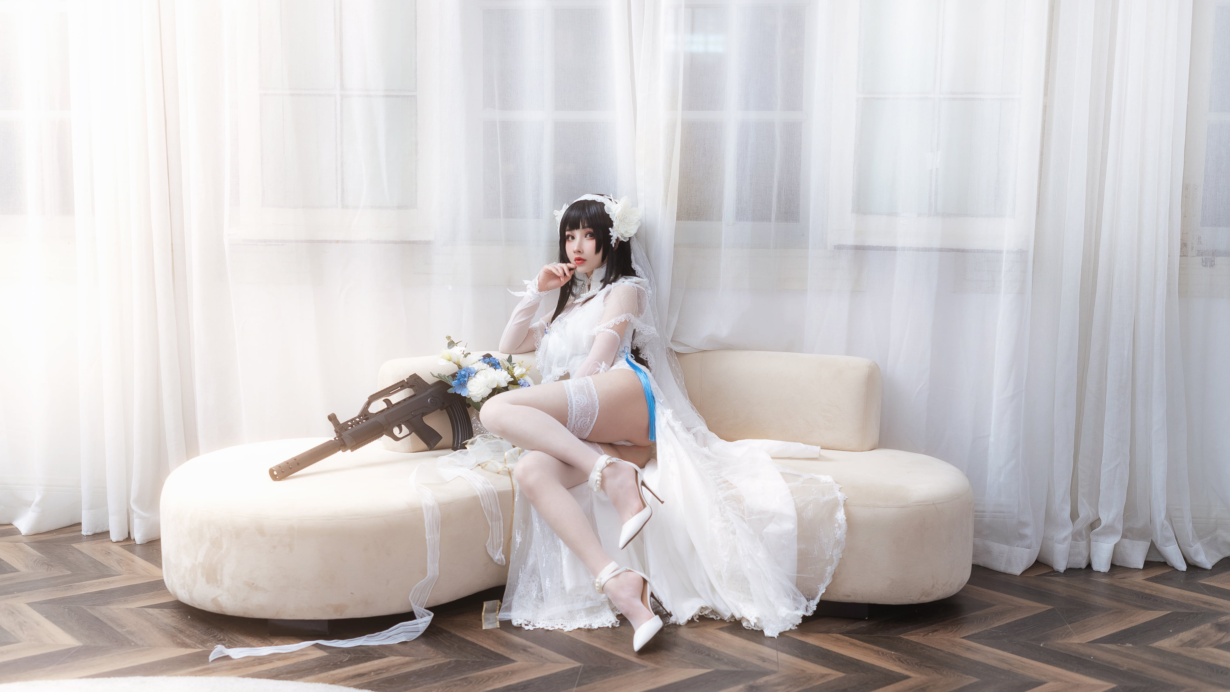 Rioko, cosplay, flower dress