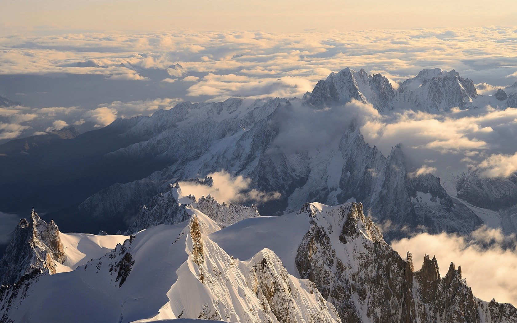 Mont Blanc, winter, mountains, snow