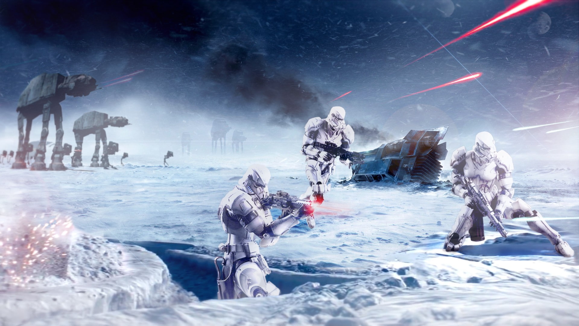 Galactic Empire, Hoth, stormtrooper, snow, Star Wars