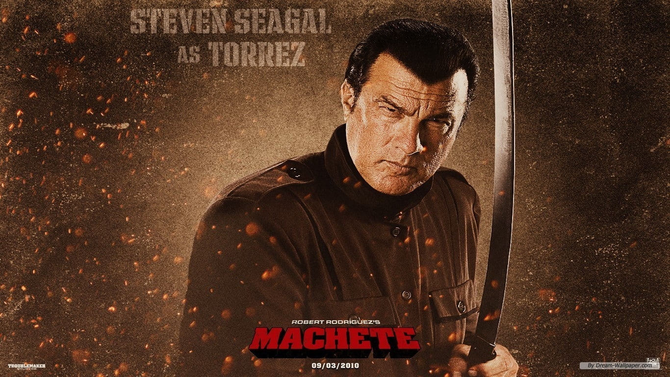 movies machete steven seagal 1366x768  Entertainment Movies HD Art