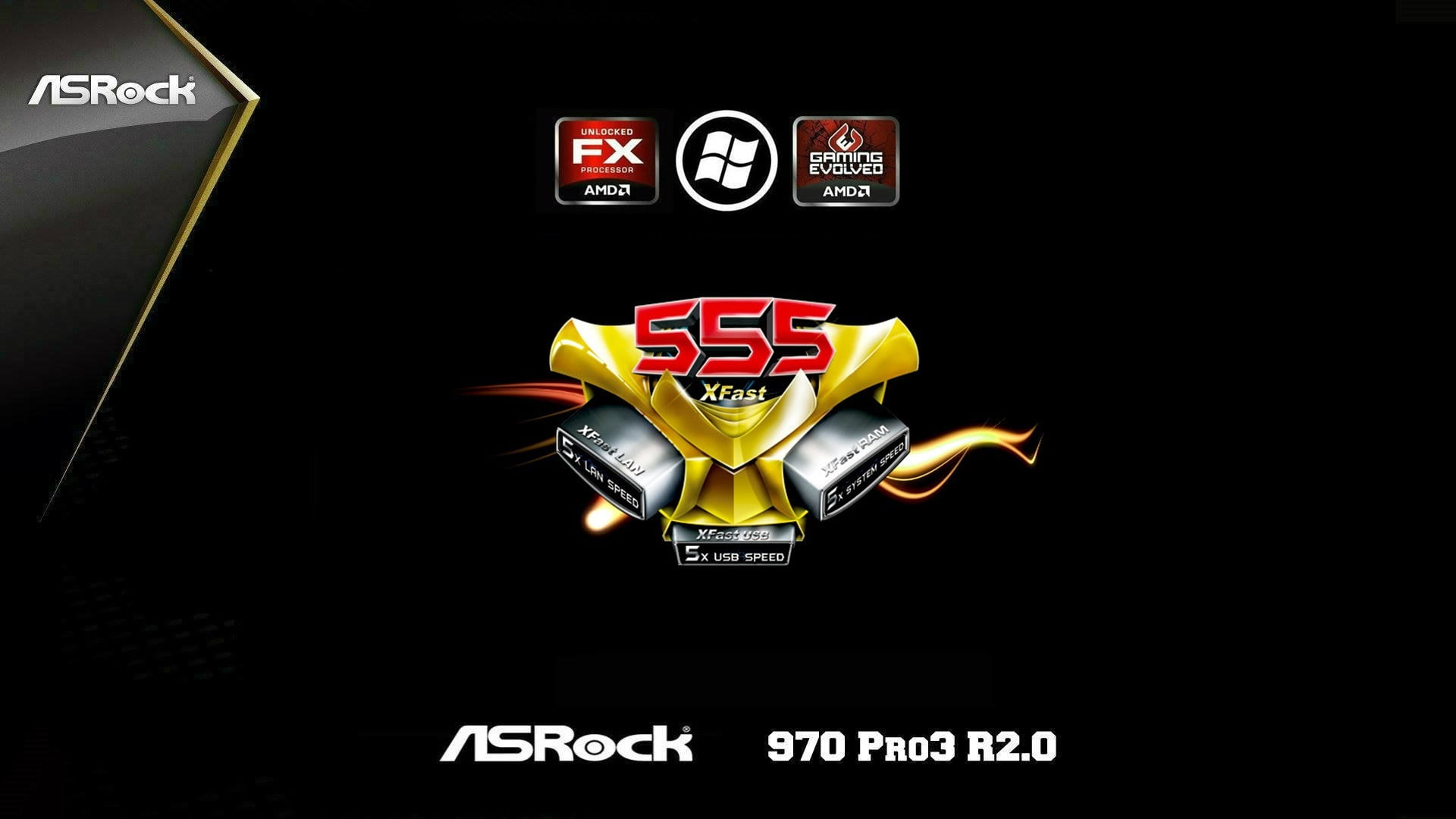 ASRock 555 logo, amd, fast, motherboard, communication, winning