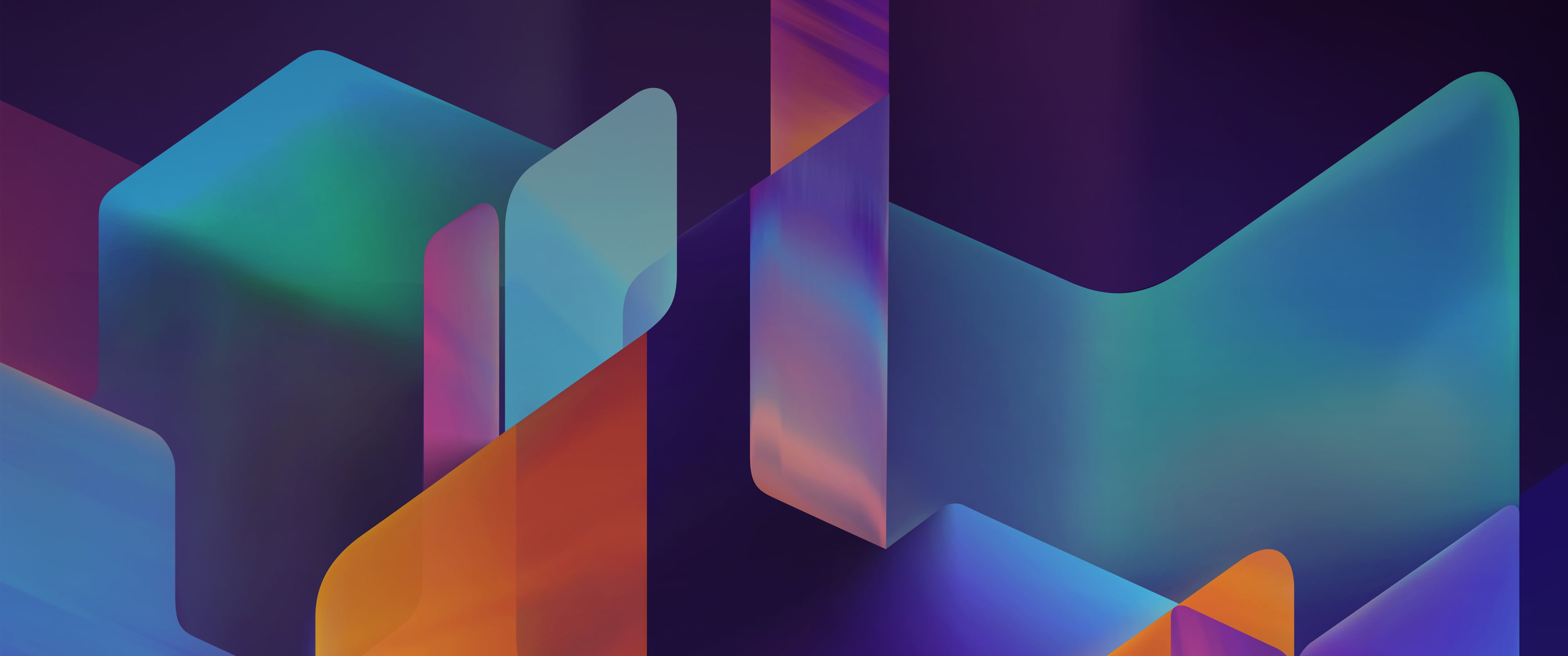 blue and multicolored wallpaper, ultrawide, abstract, multi colored
