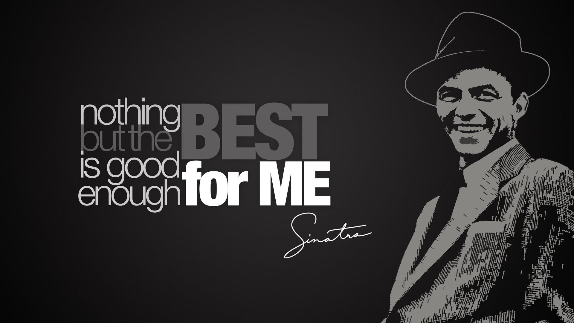 Frank Sinatra, lyrics, typography, monochrome, text, portrait