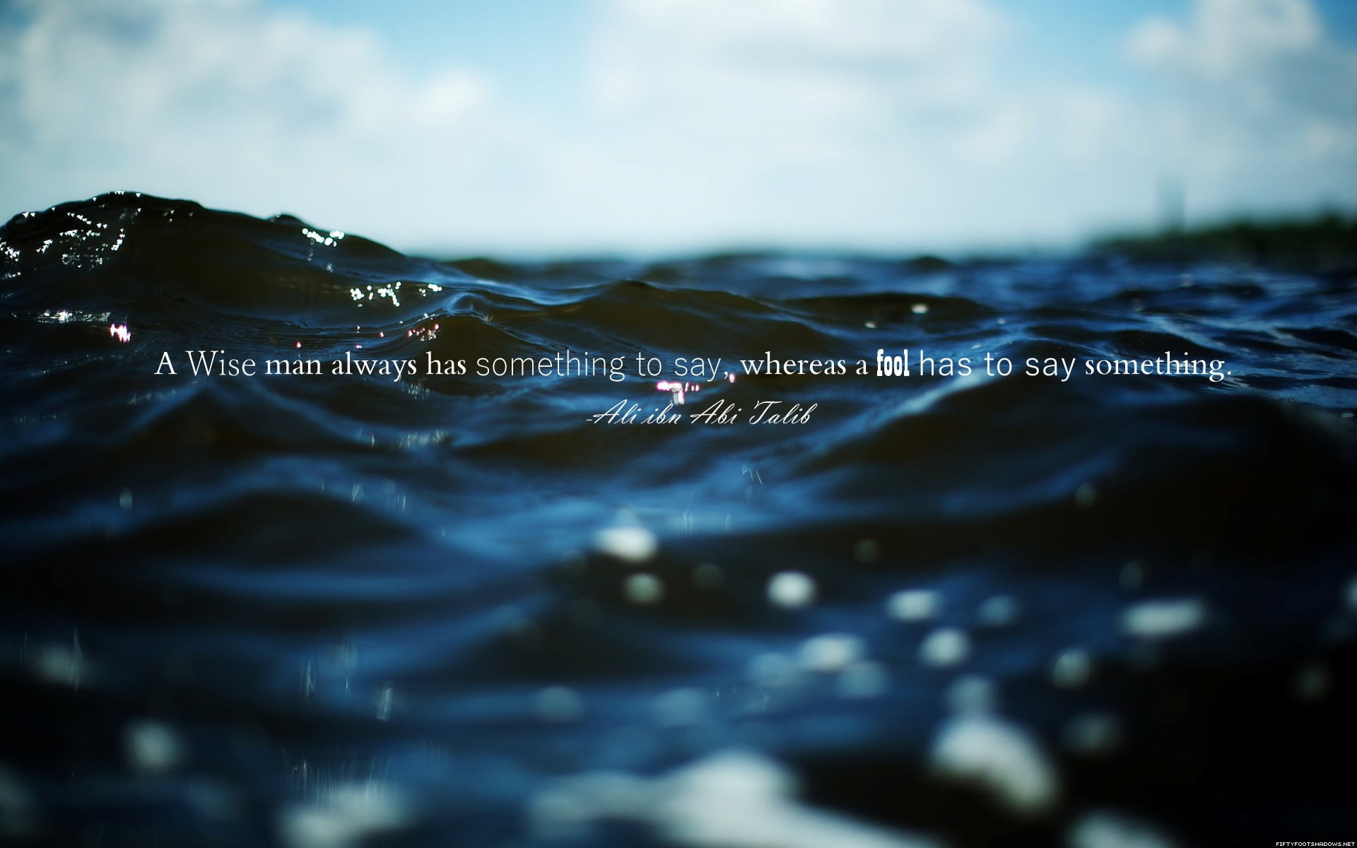 body of water with text overlay, Ali ibn Abi Talib, Islam, Imam