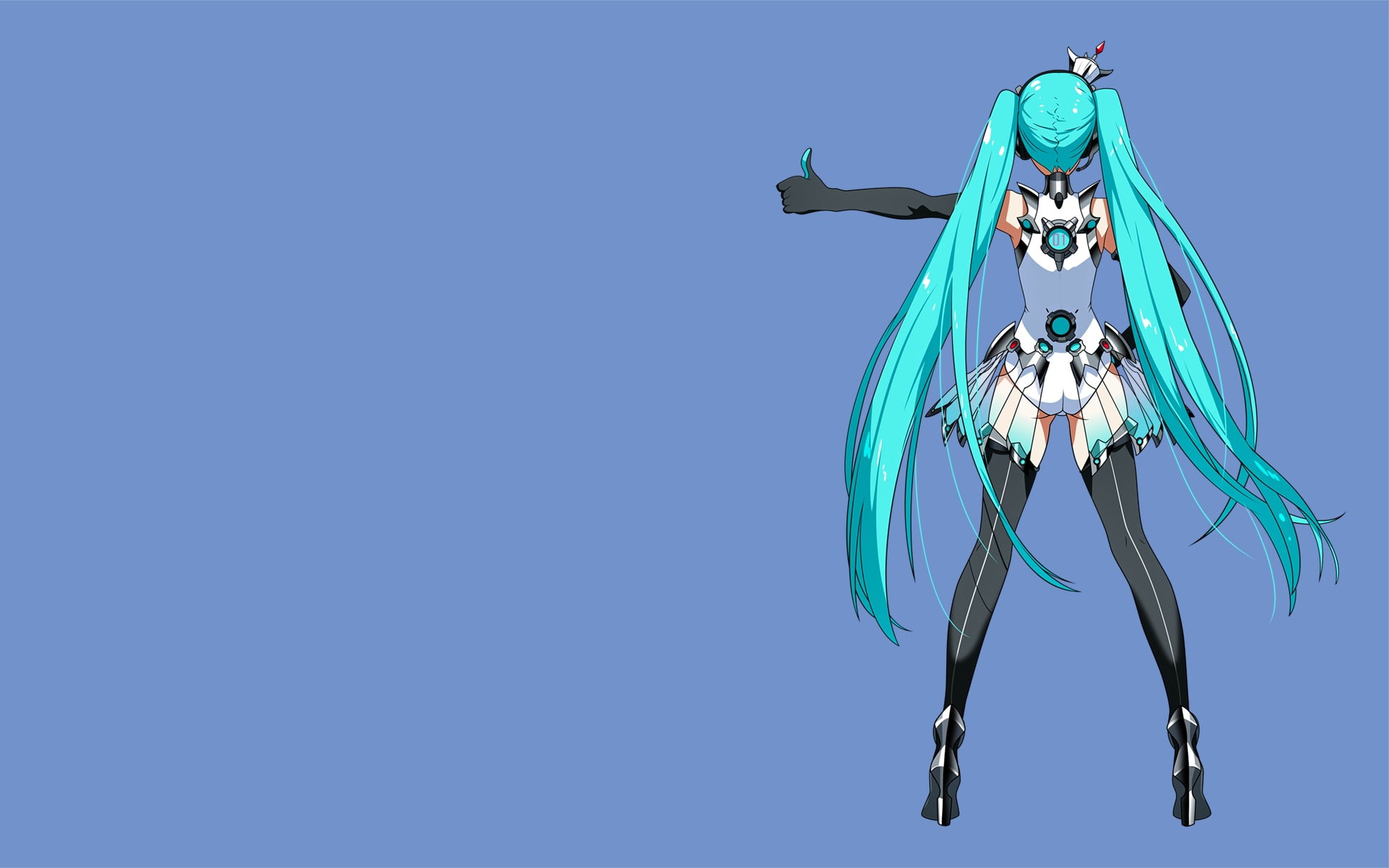 Blue Background, Crown, Elbow Gloves, Goodsmile Racing, Hatsune Miku