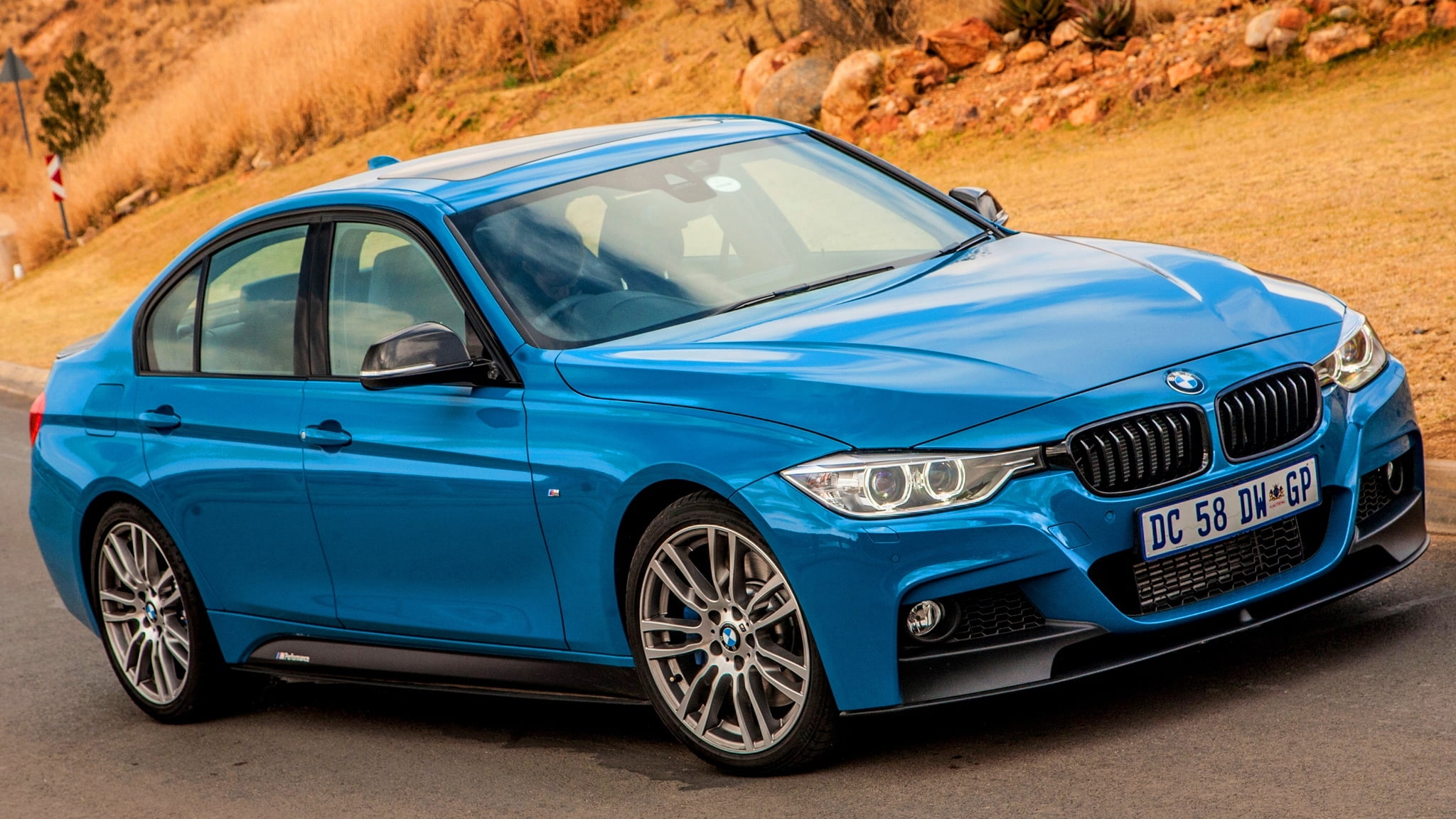 blue BMW F30 sedan, 2014, 335i M, Performance Edition, car, mode of transportation