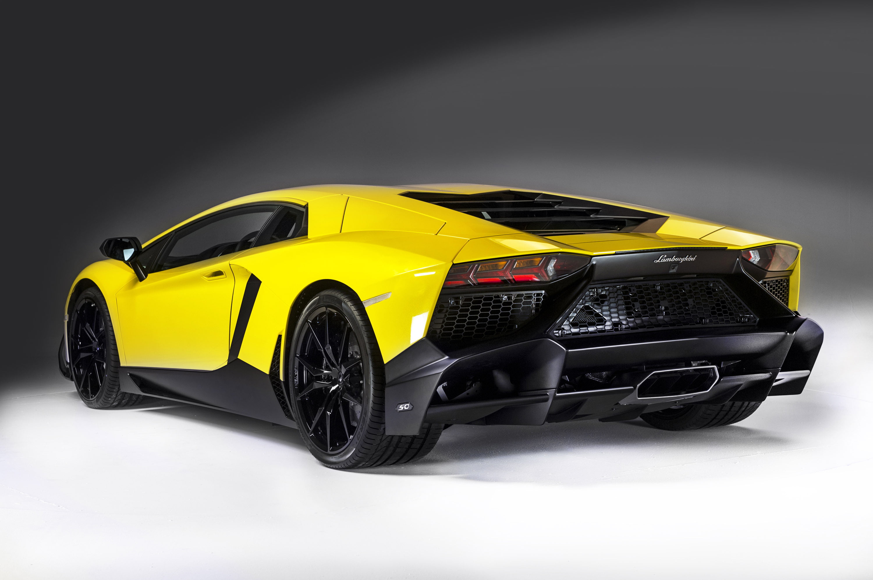 yellow and black Lamborghini, 2014, aventador, lp720-4, 50-anniversario edition