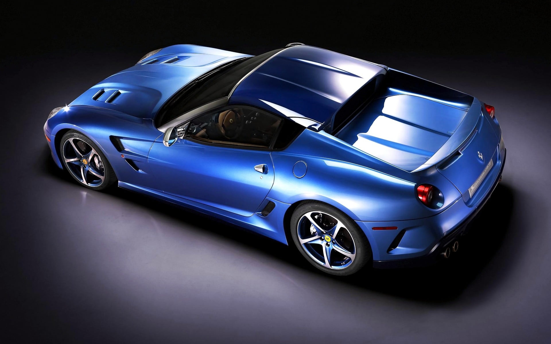 blue Ferrari sports car, blue cars, motor vehicle, mode of transportation