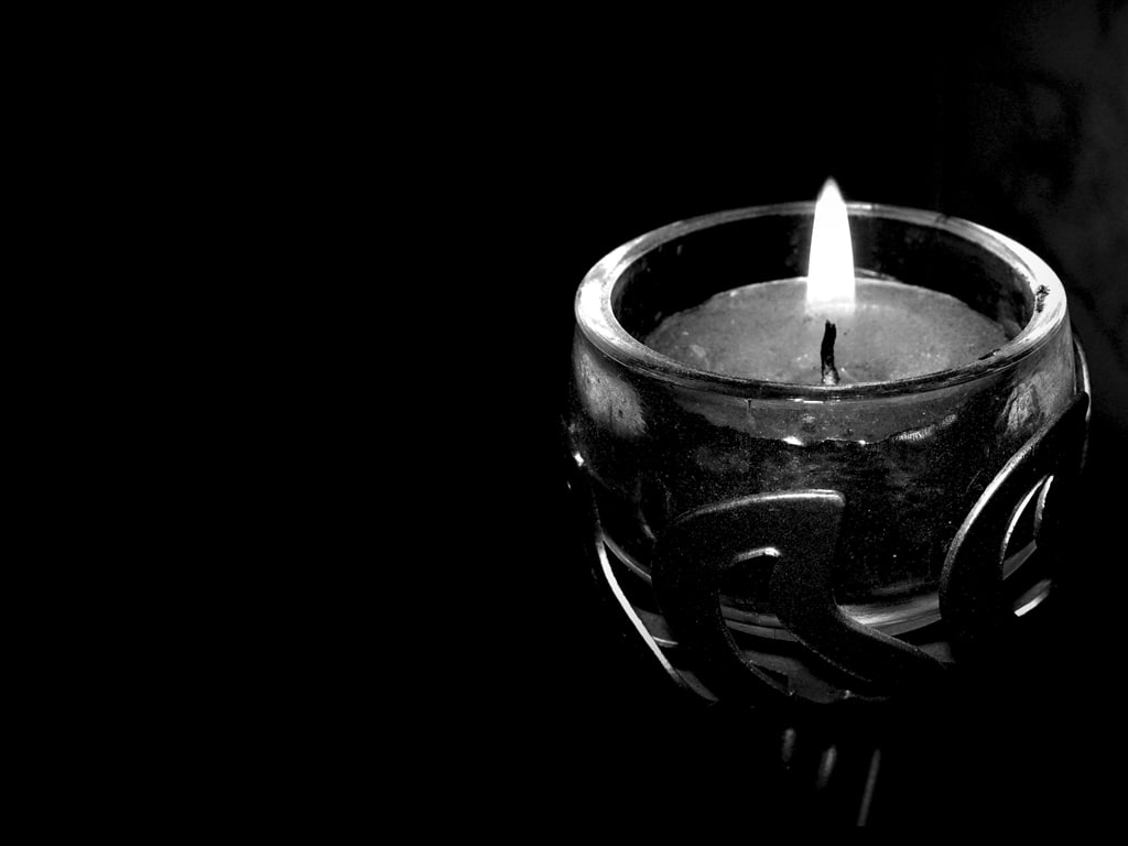 Photography, Black, Light, Lamp, Dark Background, grayscale photo of candle