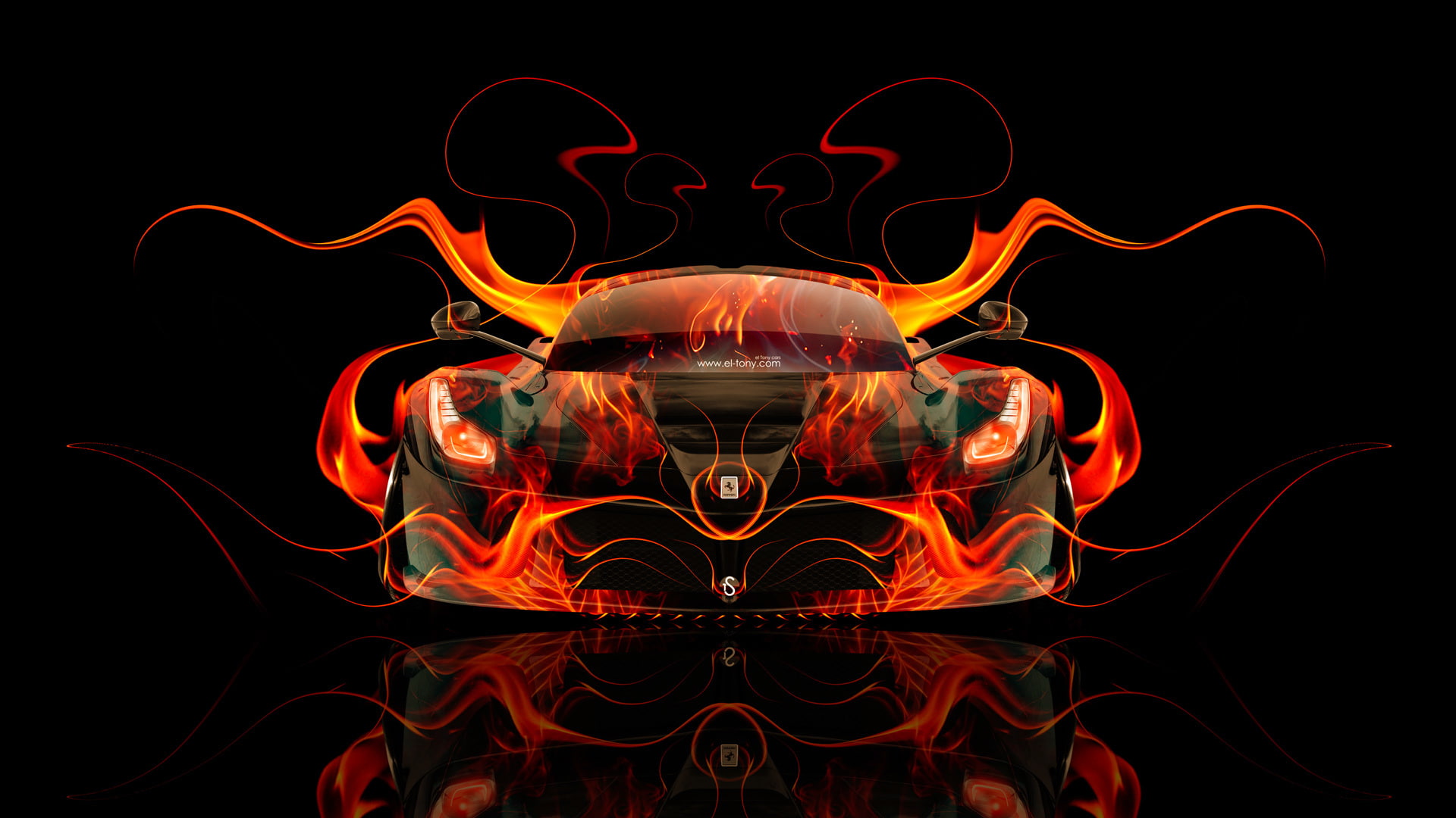 black and red sports car illustration, Auto, Fire, Machine, Orange