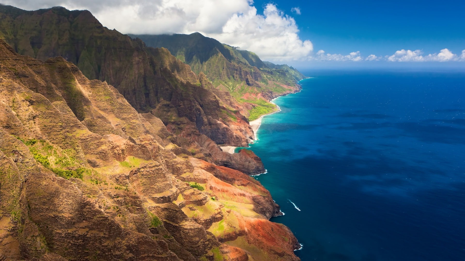 landscape na pali coast coast sea hawaii, scenics - nature