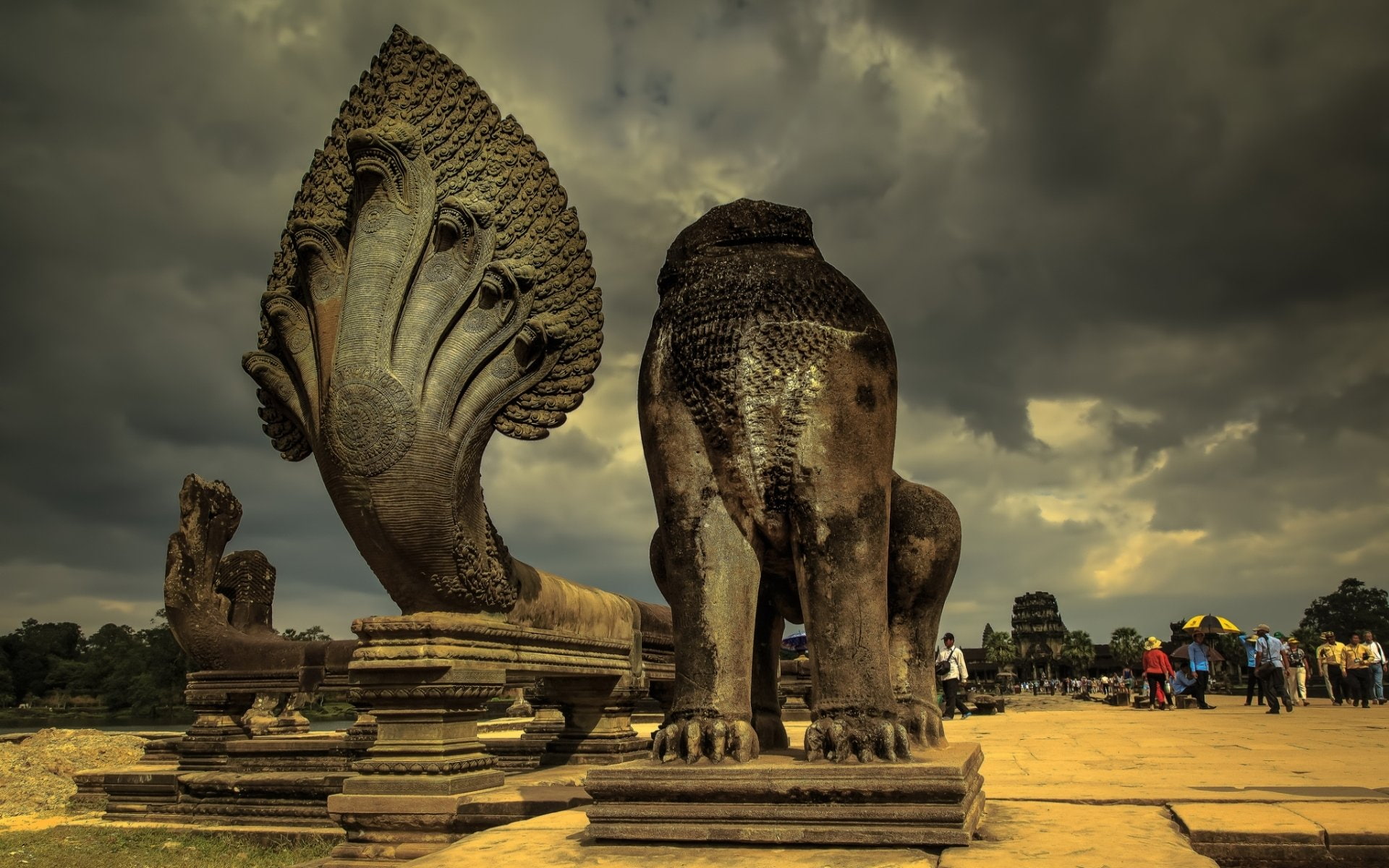 Temples, Angkor Wat, representation, art and craft, statue
