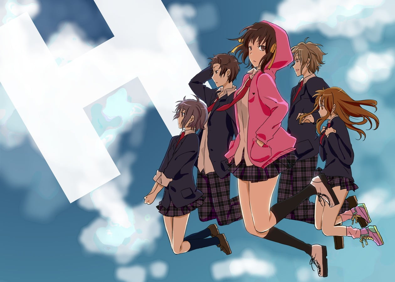 anime, The Melancholy of Haruhi Suzumiya, women, group of people