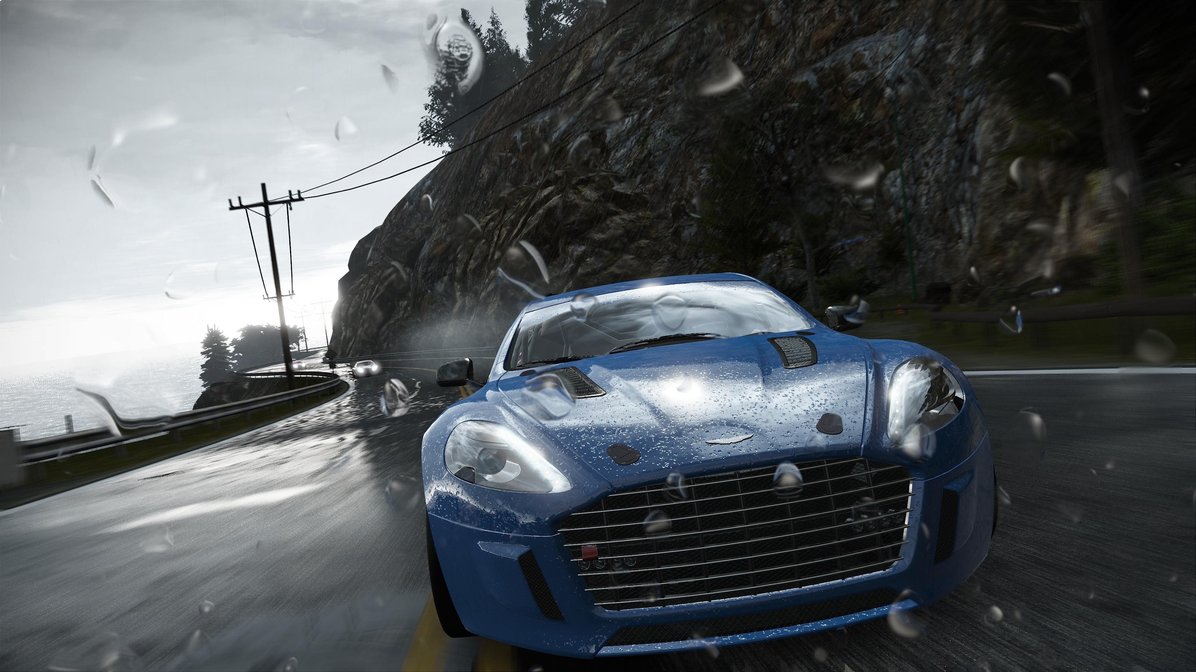 blue and black Aston Martin car game application, Project CARS