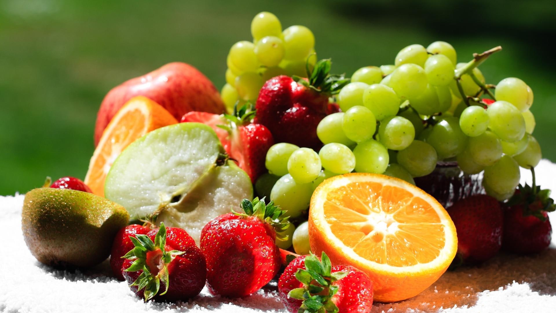 Assortment Of Fresh Fruit, vitamins, orange, refreshing, healthy