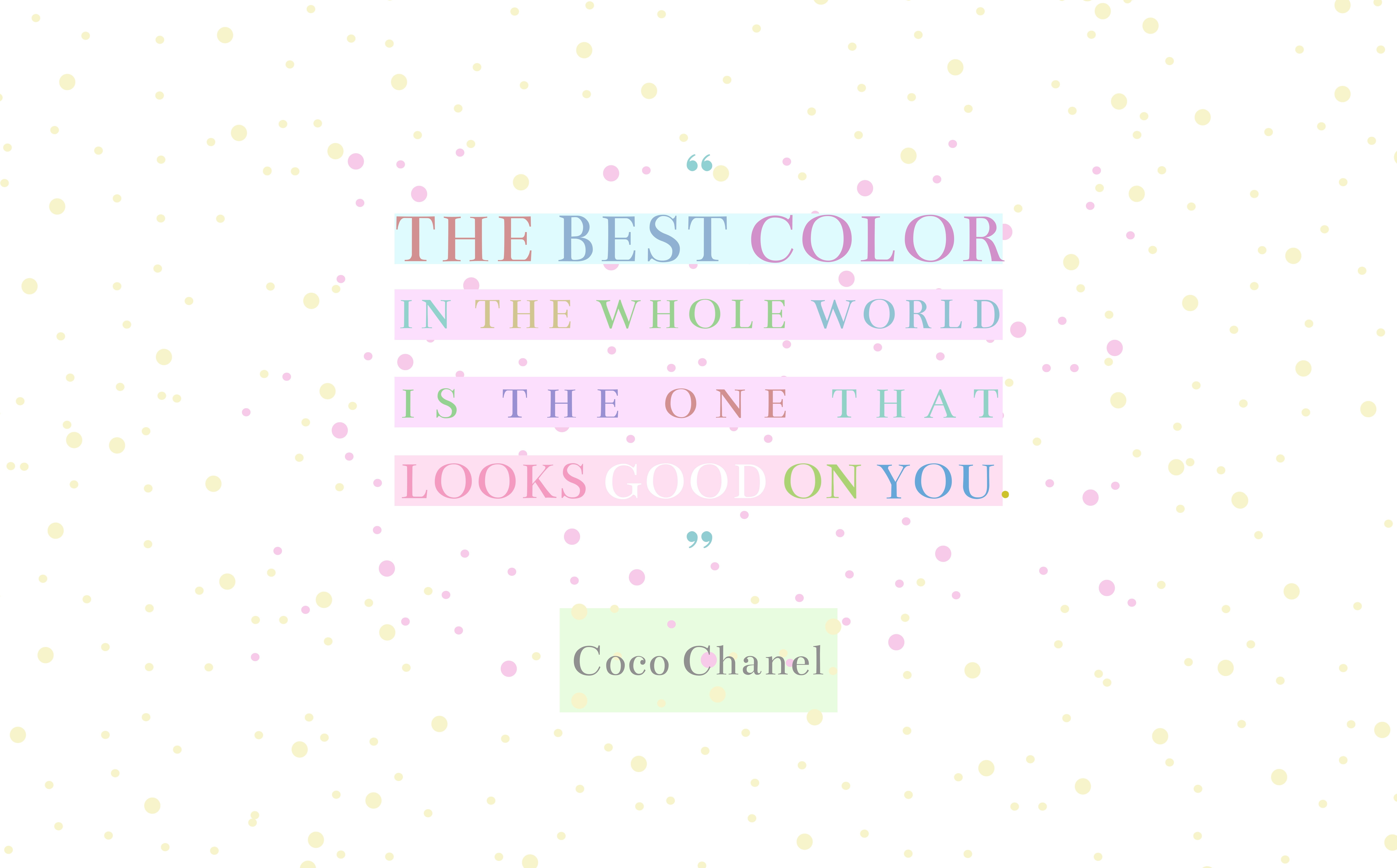 Coco Chanel Quote The Best Color, Artistic, Typography, Colorful