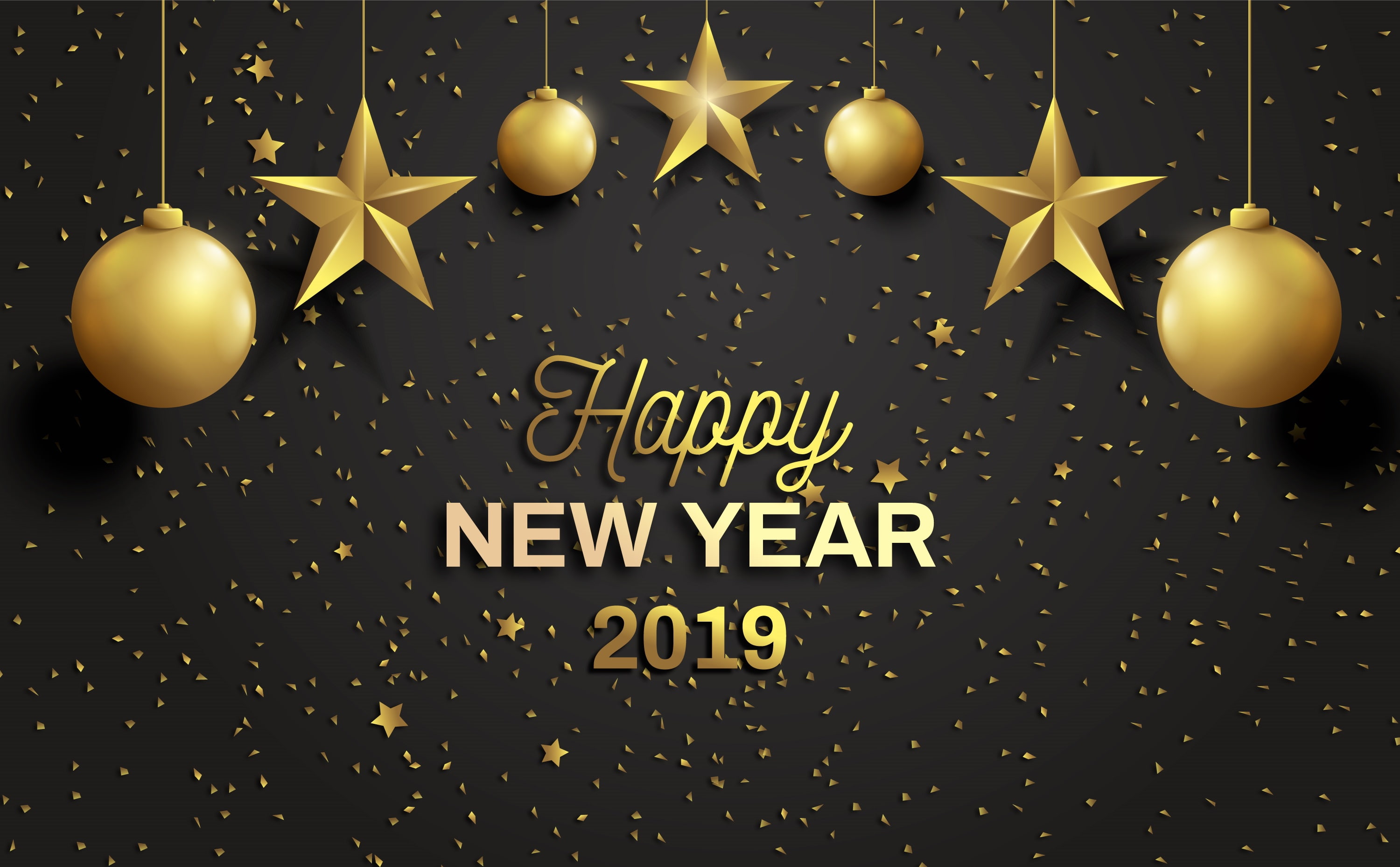 background, holiday, black, New year, 2019