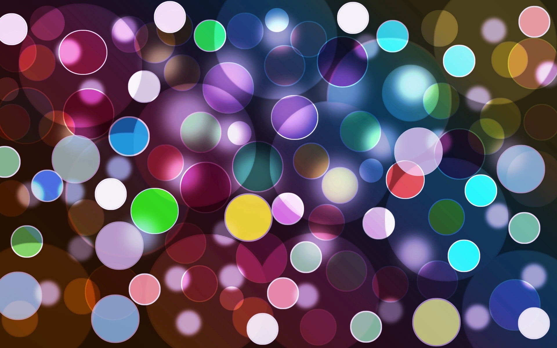 multicolored bokeh light, highlights, circles, multi-colored