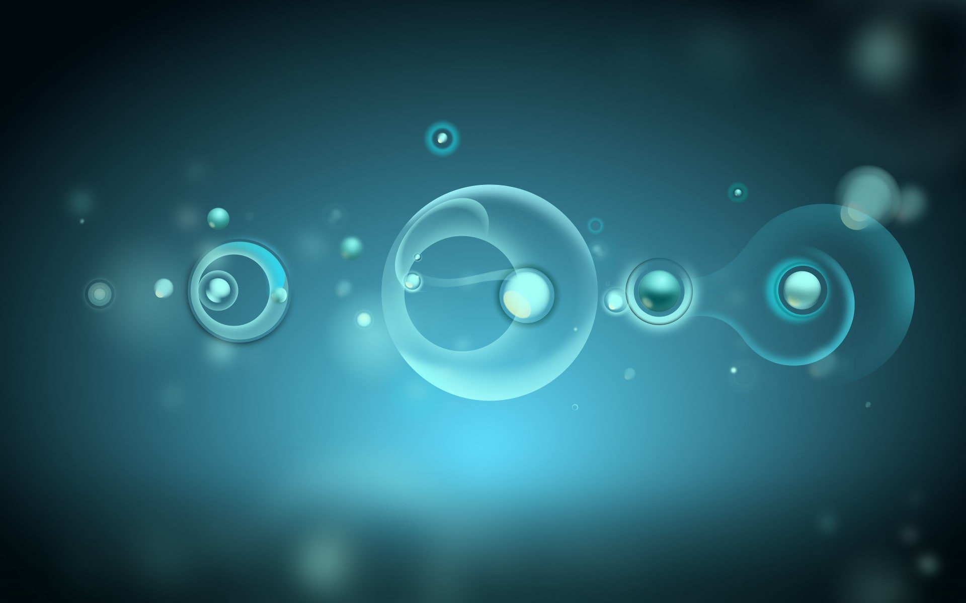 abstract, blue, KDE, Plasma, bubble, no people, water, shape