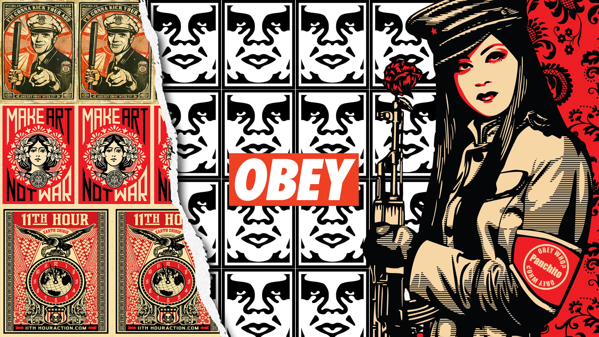 obey, Chinese, women, artwork, Shepard Fairey