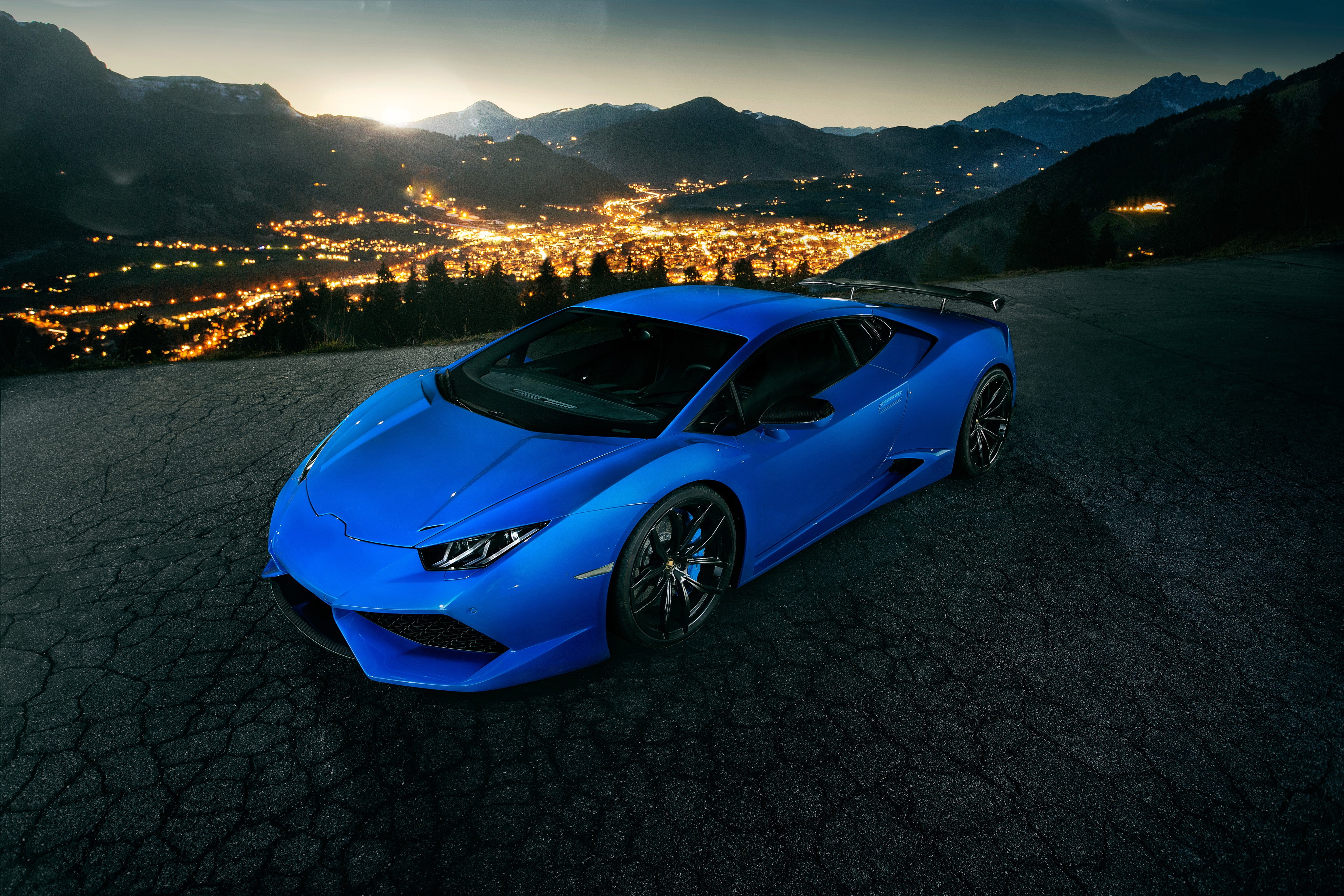 Novitec Torado, Lamborghini, Huracan, lights, blue, Lamborghini Huracan