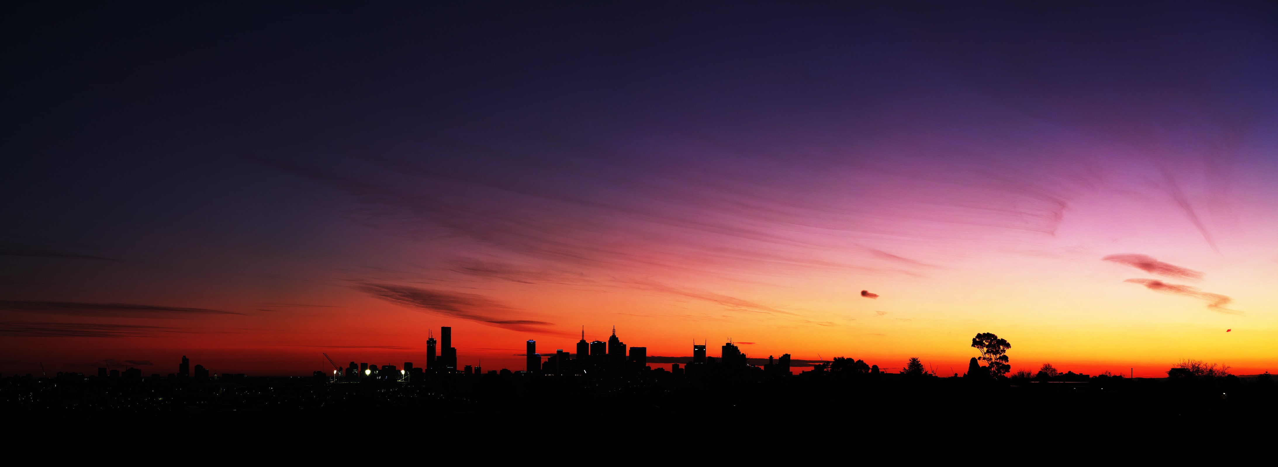 sunset, landscape, Melbourne, cityscape, sky, sunlight, Australia
