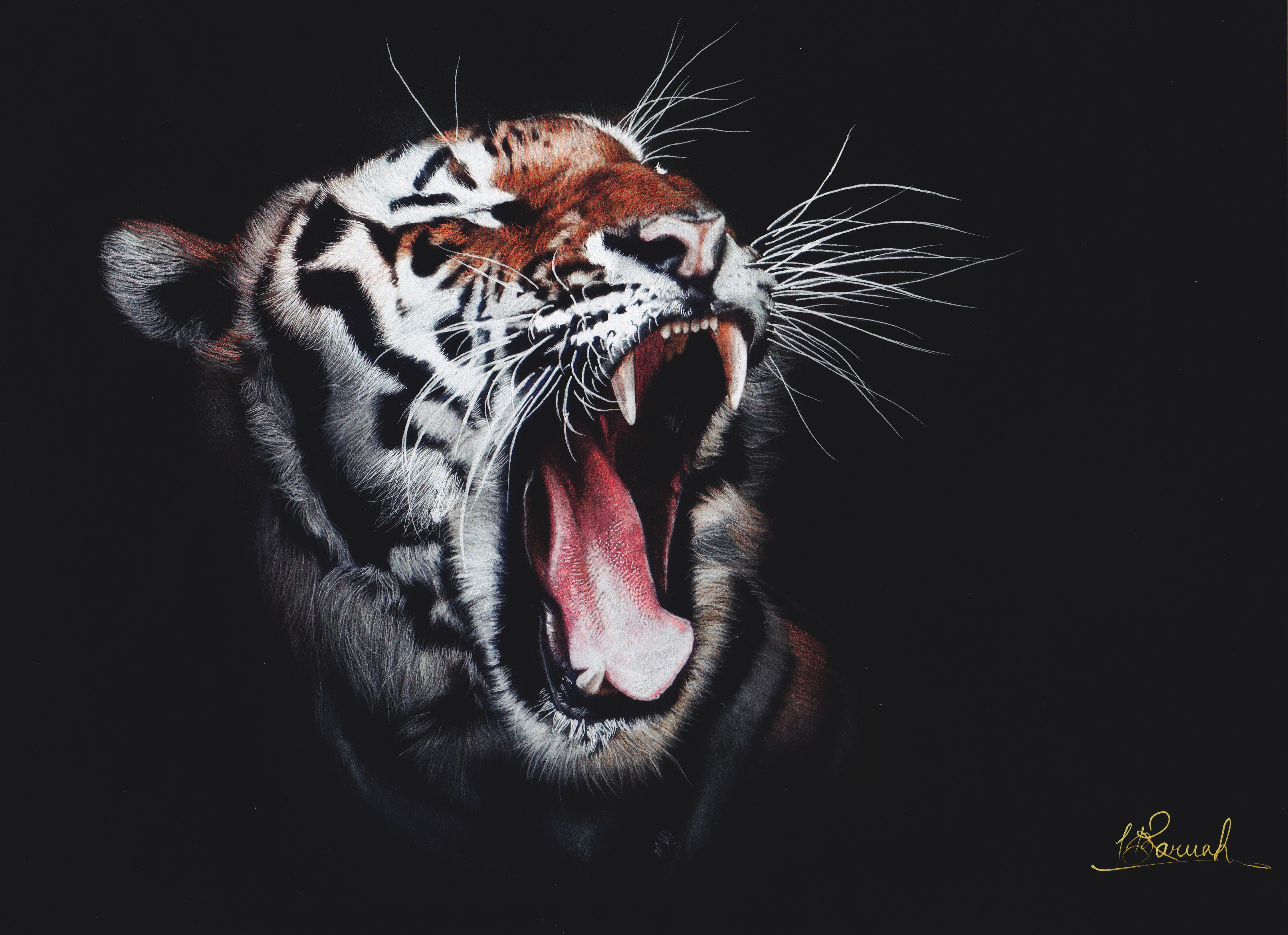 tiger, roar, artwork, hd, 4k, digital art, superheroes, animals