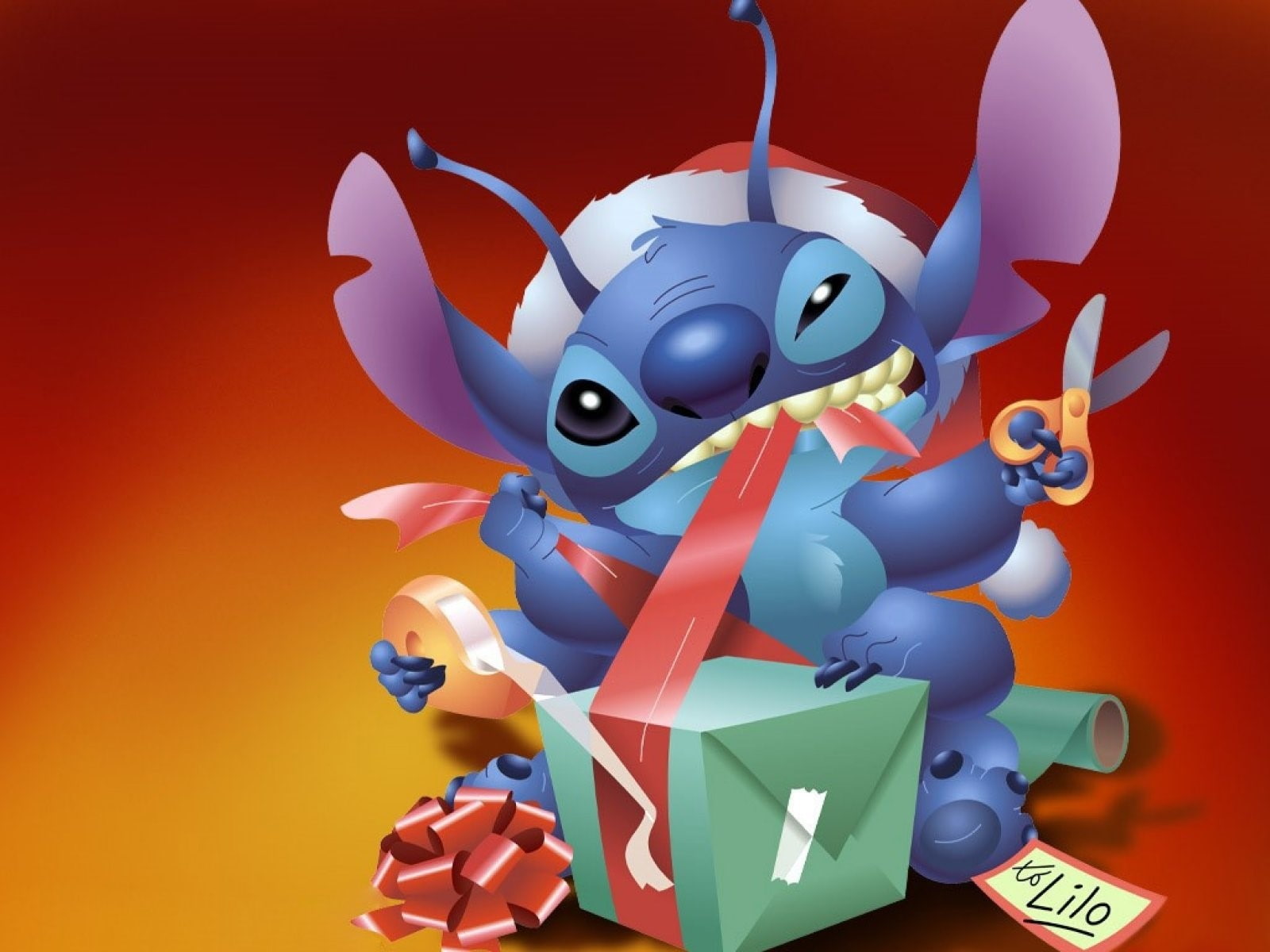 New year, Christmas, Gift, Stich, colored background, studio shot