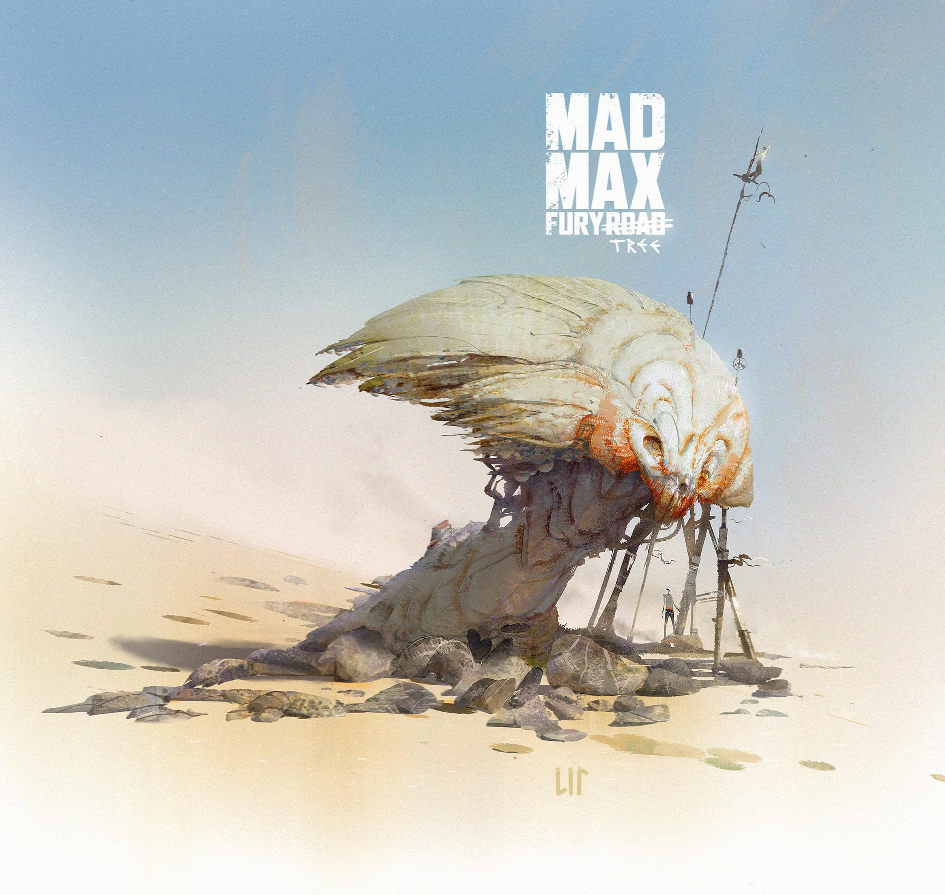 brown and gray Mad Max eagle digital wallpaper, artwork, digital art