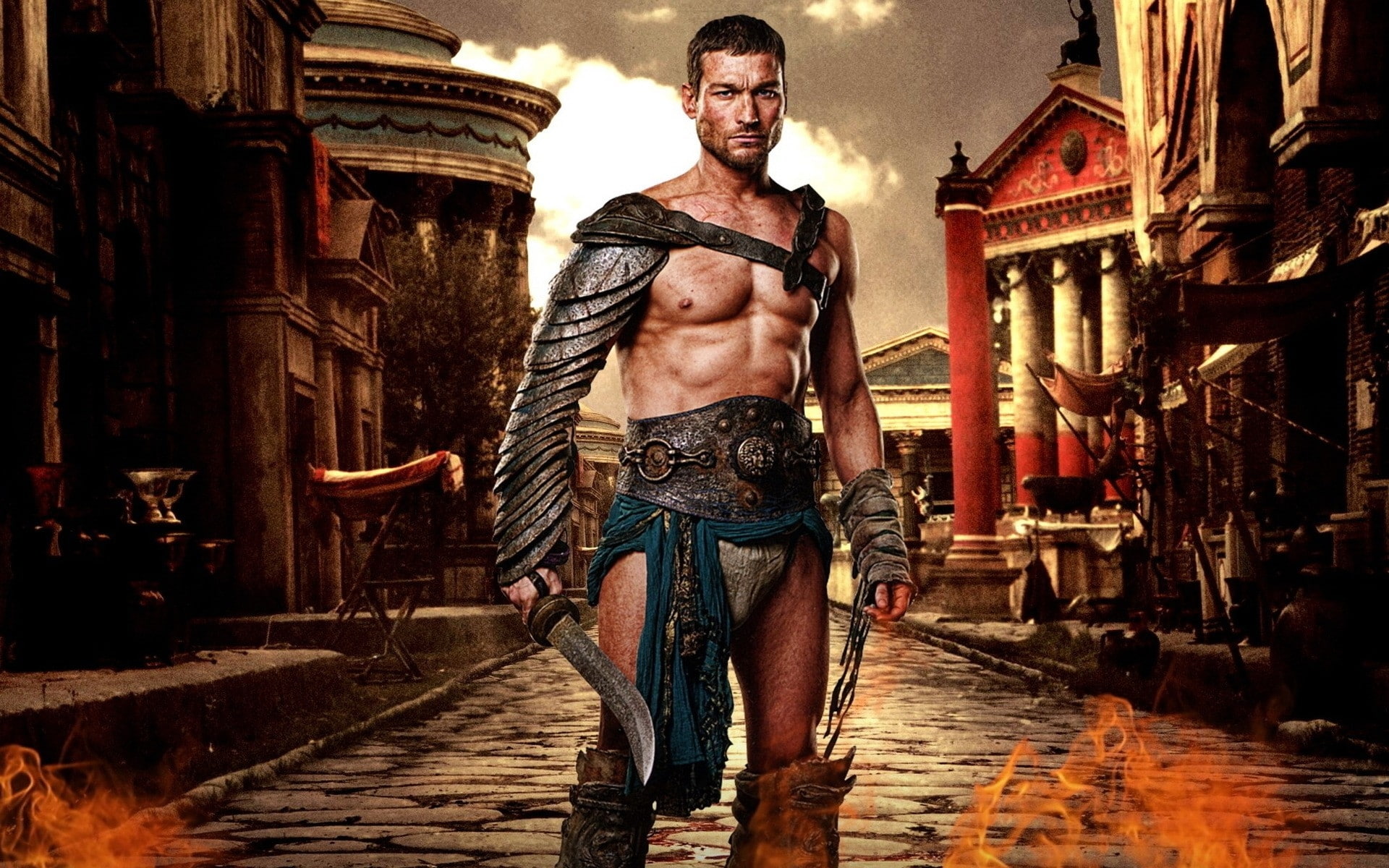 spartacus tv series andy whitfield rip muscle 1920x1200  Entertainment TV Series HD Art