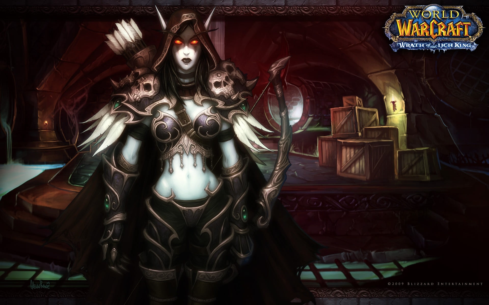 World of Warcraft Drow Ranger wallpaper, video games, digital art