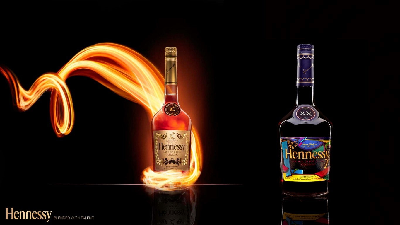 hennessy, bottle, black background, container, alcohol, food and drink