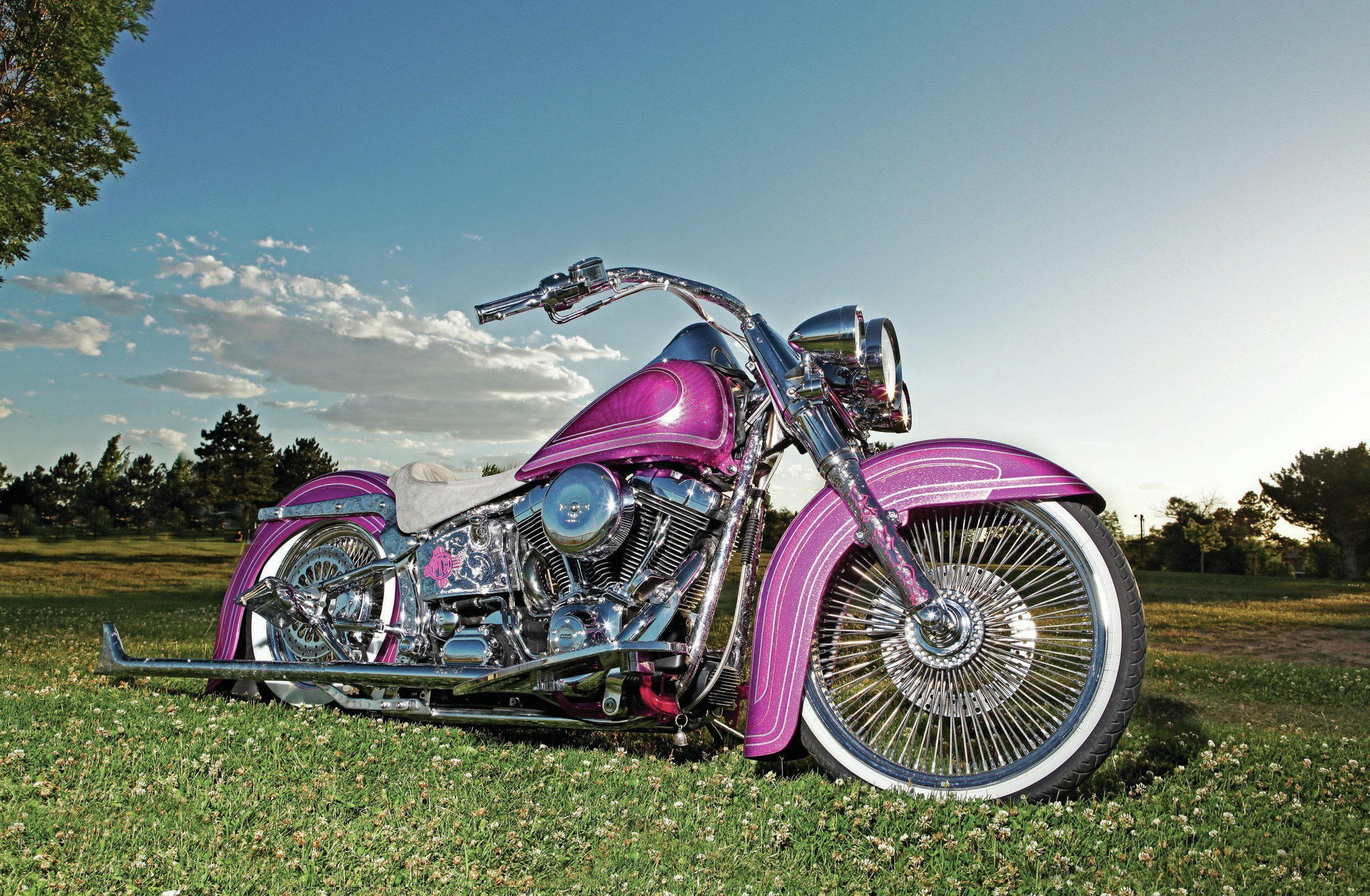 Free Download HD Wallpaper Bike Chopper Custom Davidson Harley Hot Lowrider Motorbike