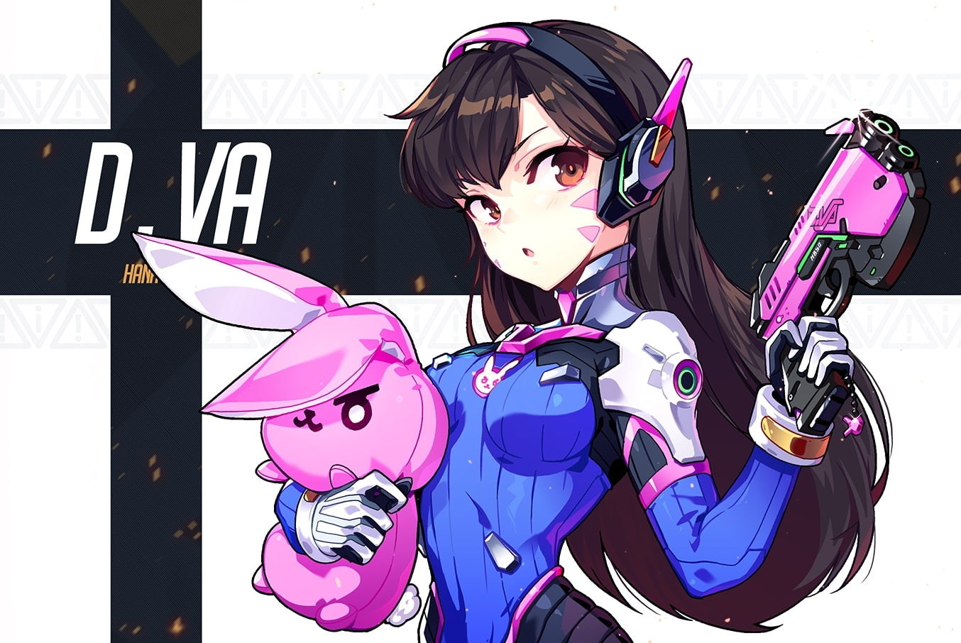 overwatch, d.va gun, anime style, Games, real people, one person