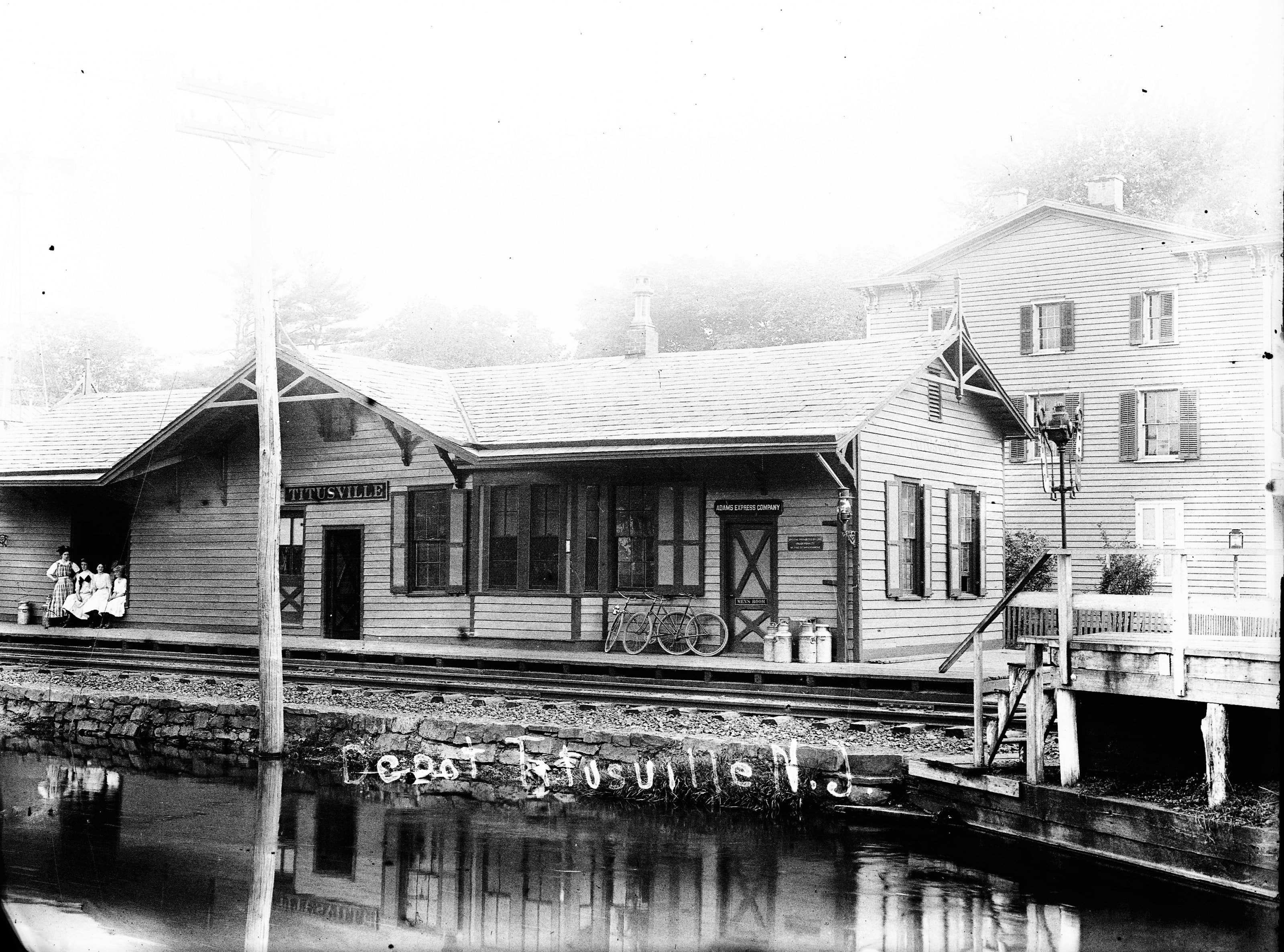 Rail Road Depot, Vintage, Canal, Railroad, blackandwhite, newjersey