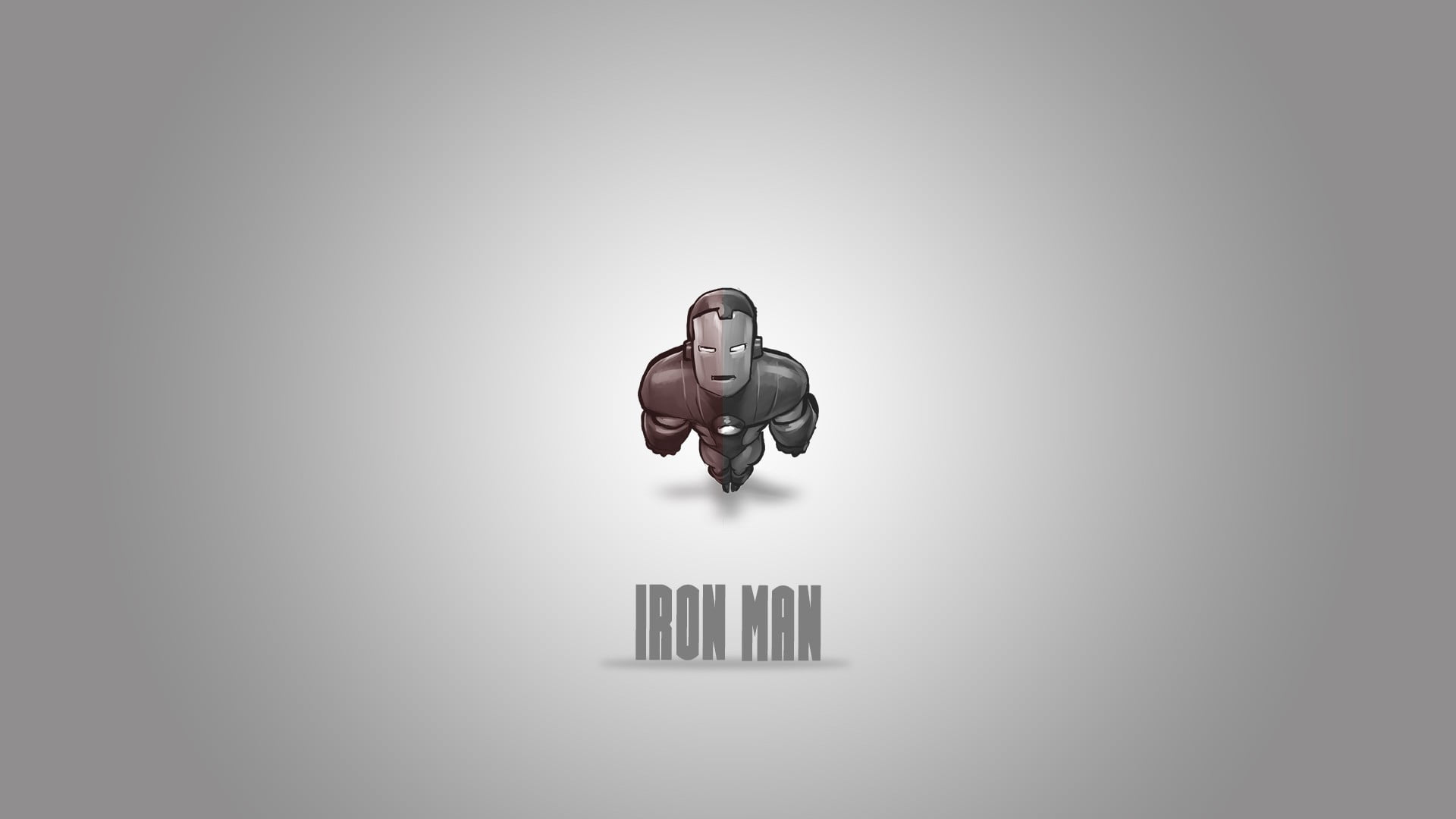 Iron Man logo, cartoon, minimalism, artwork, studio shot, one person