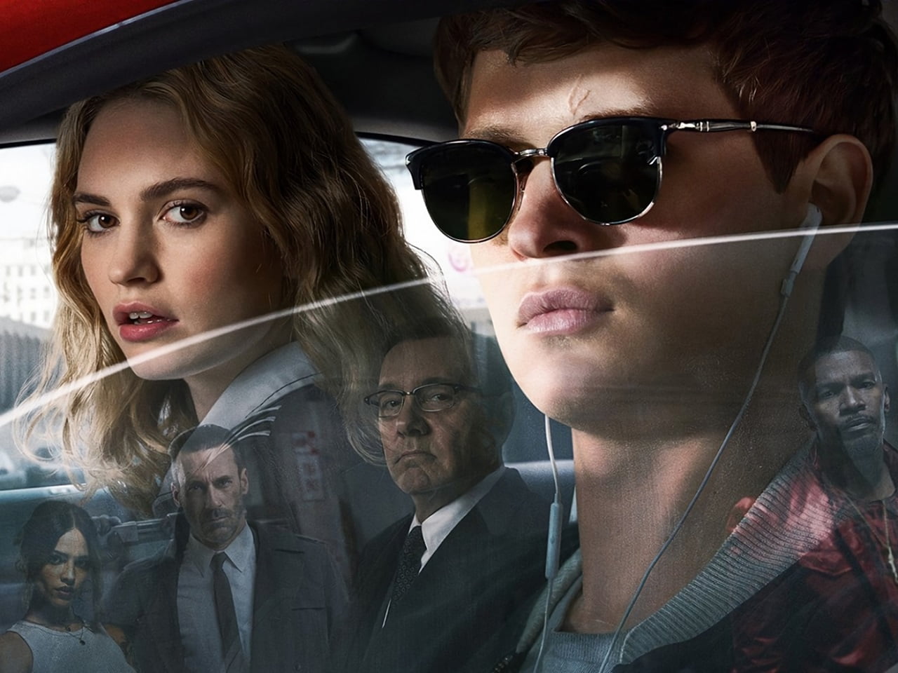 Baby Driver, Lily James, Ansel Elgort, Kevin Spacey, Eiza Gonzalez