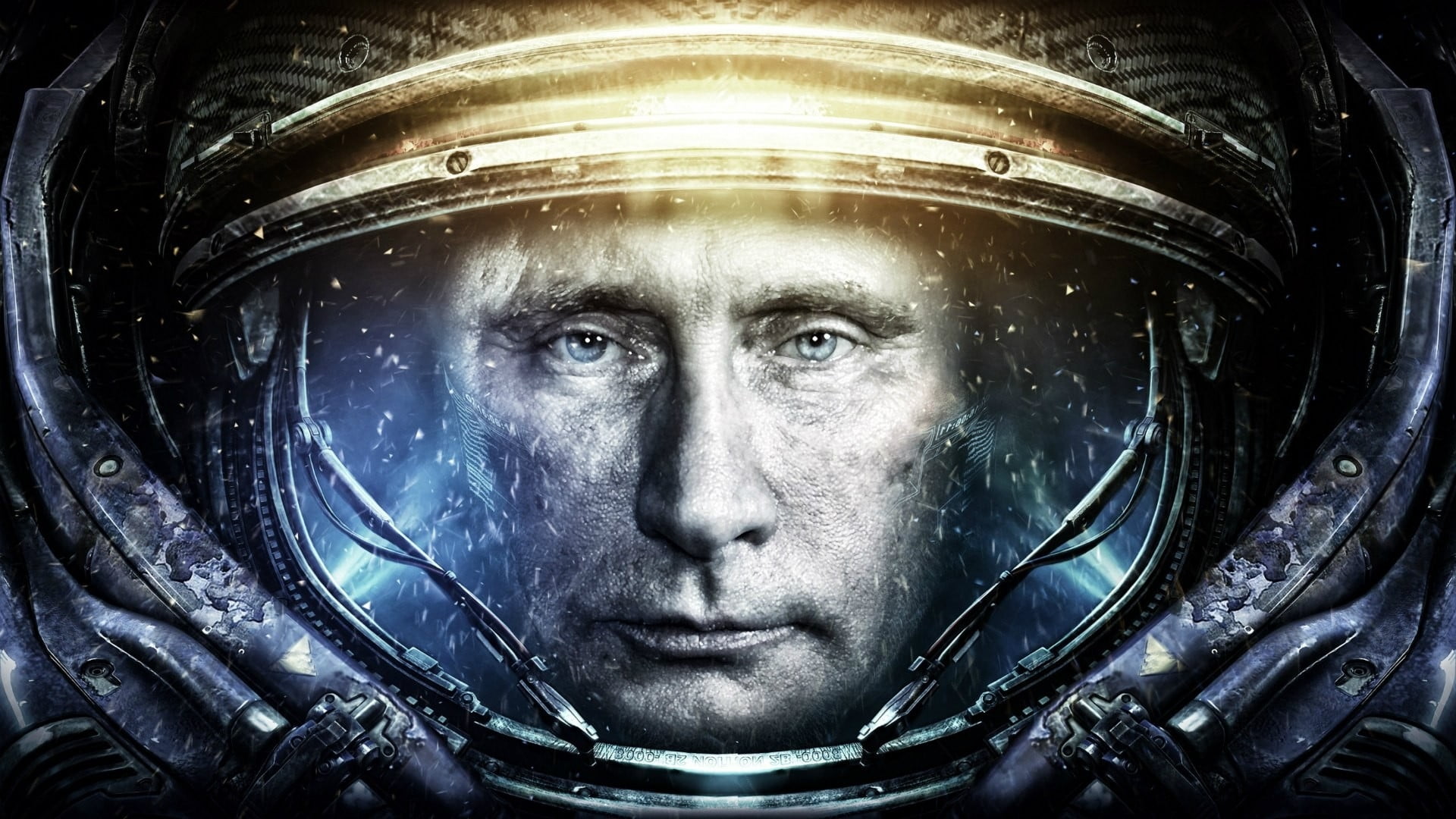 man inside astronaut suit wallpaper, humor, the suit, Putin, President