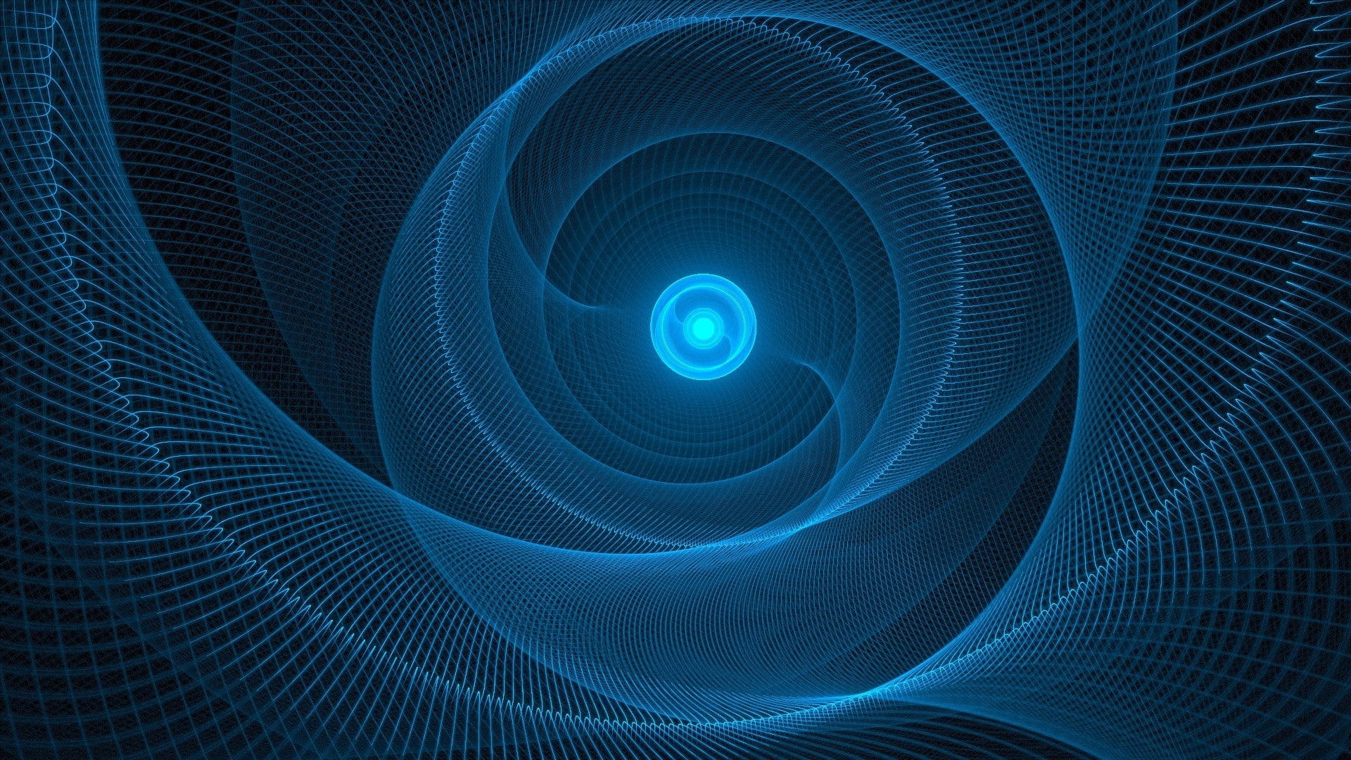 spiral, mesh, rotation, blue