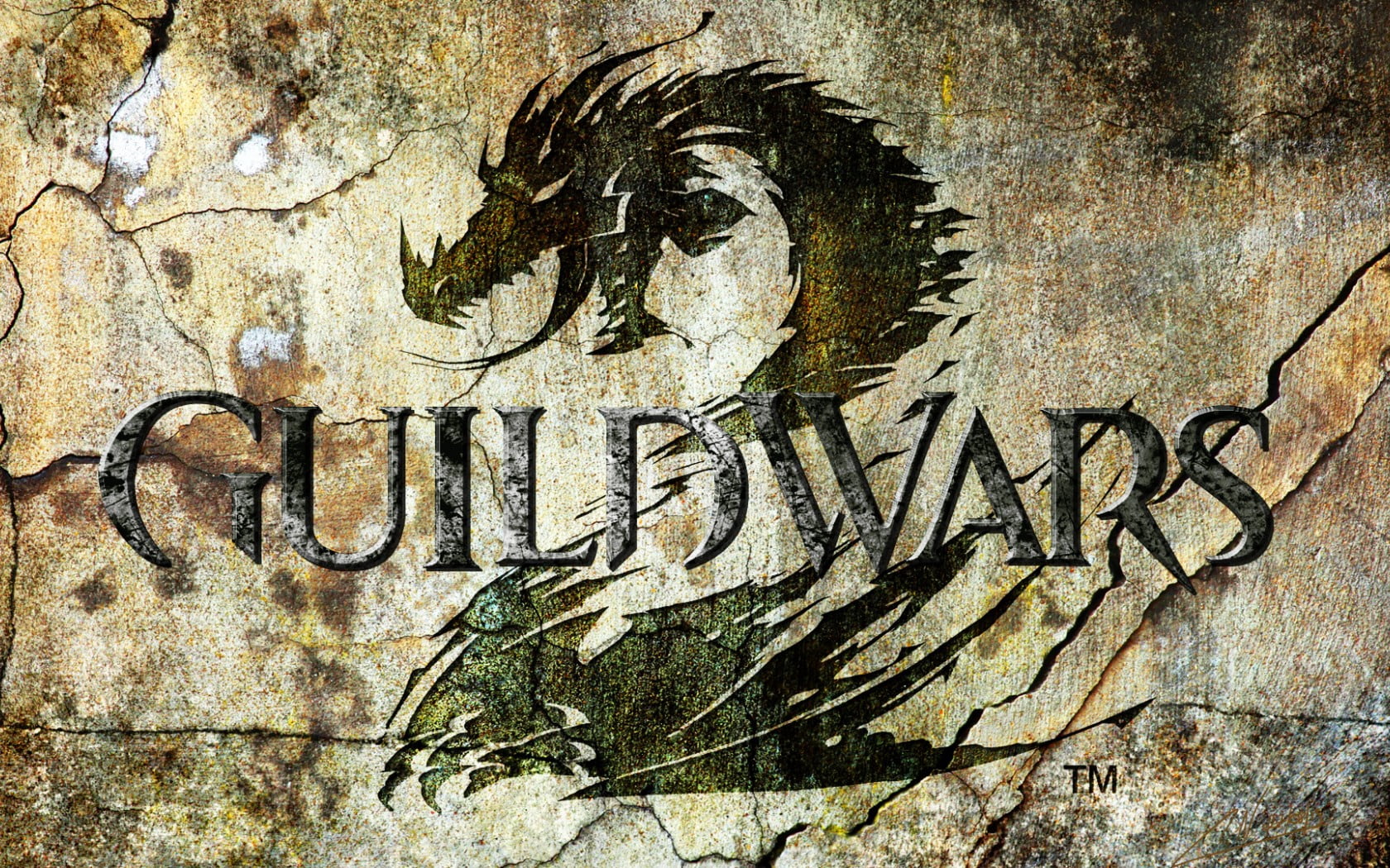 Guild Wars logo, game, dragon, background, old, text, single Word