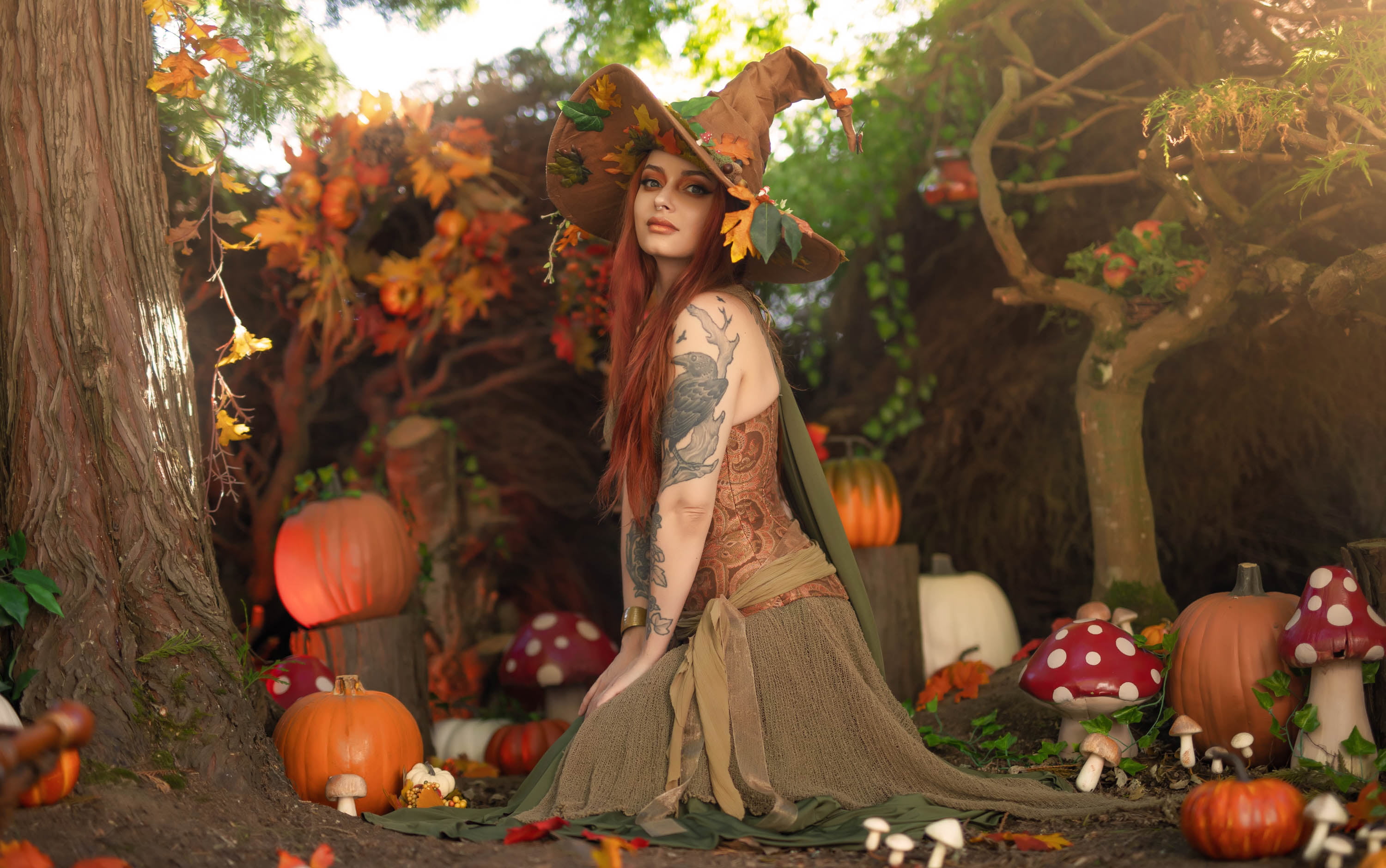 ForbiddenRealm, witch hat, Genevieve, Halloween, pumpkin, makeup