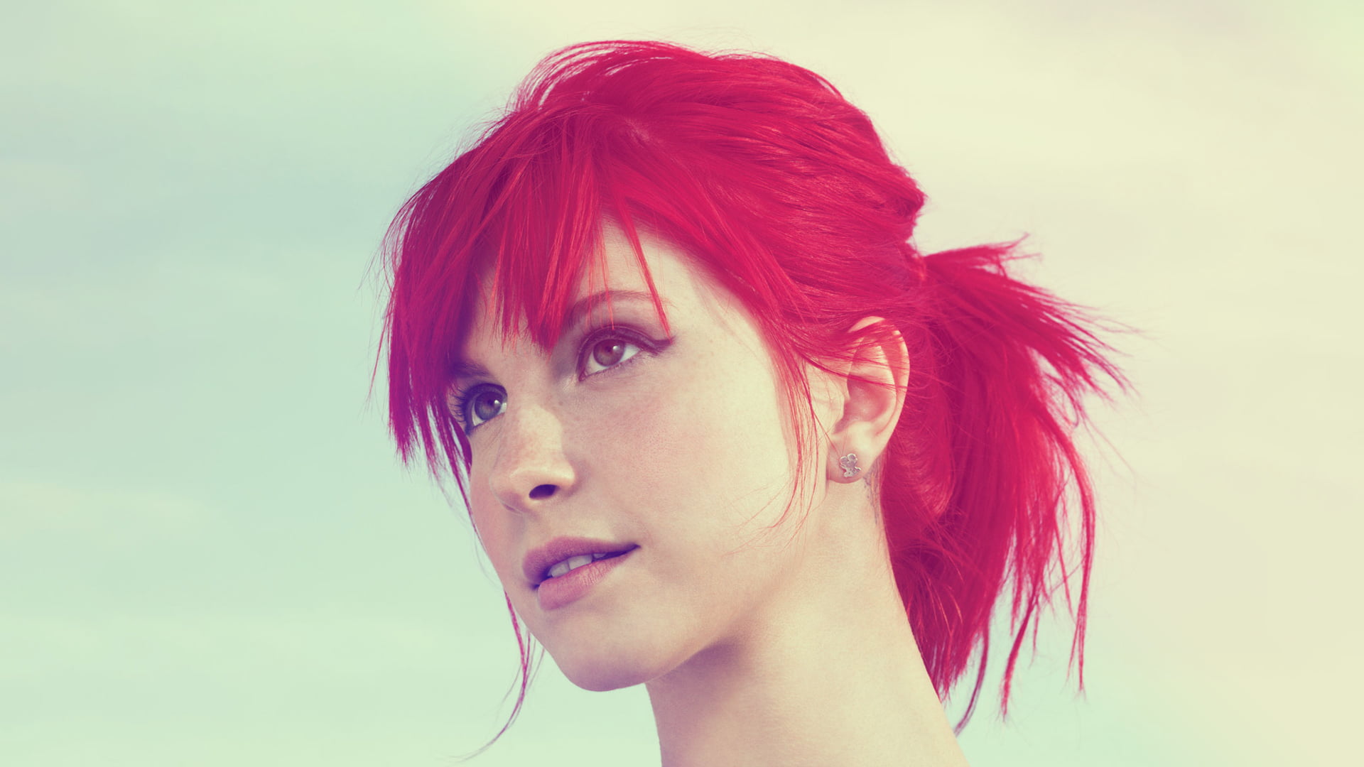 women's red hair, Hayley Williams, redhead, face, singer, dyed hair