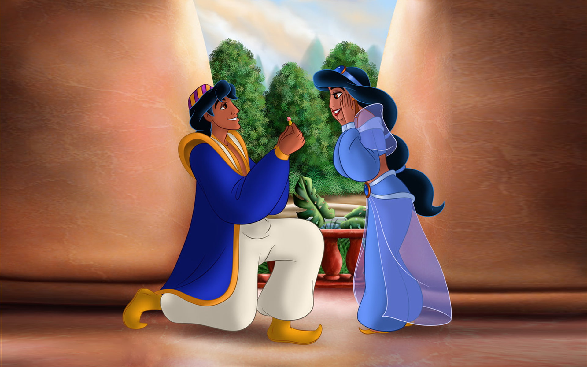 Aladdin And Princess Jasmina Proposal For Marriage Hd Wallpaper 1920×1200