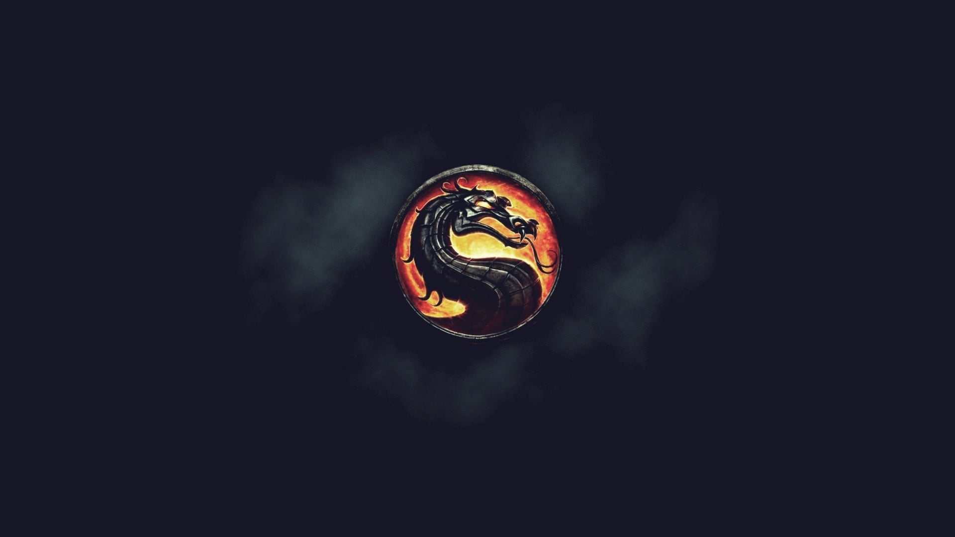 Mortal Kombat logo, video games, no people, smoke - physical structure