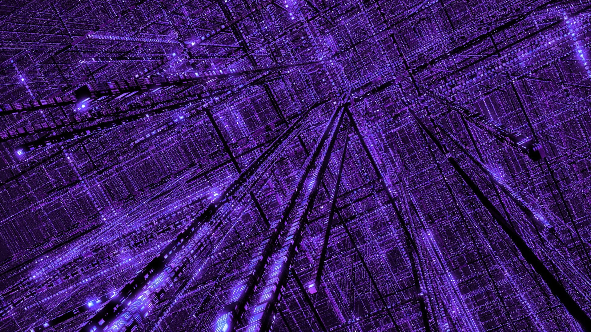 purple 3D lines lights, grid, abstract, glowing, Digital Blasphemy