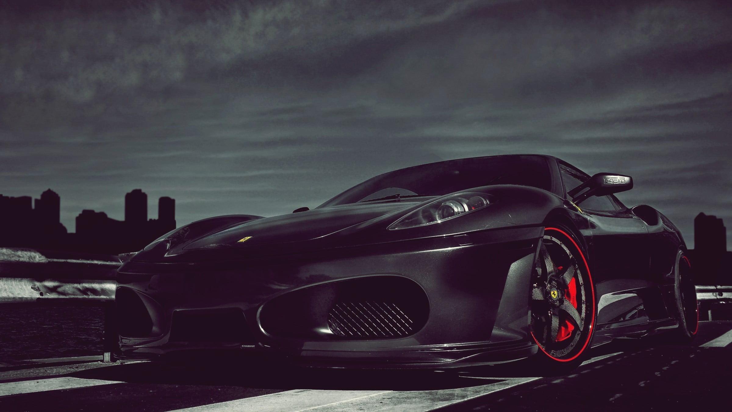 black coupe, Ferrari 430, car, supercars, F430, mode of transportation