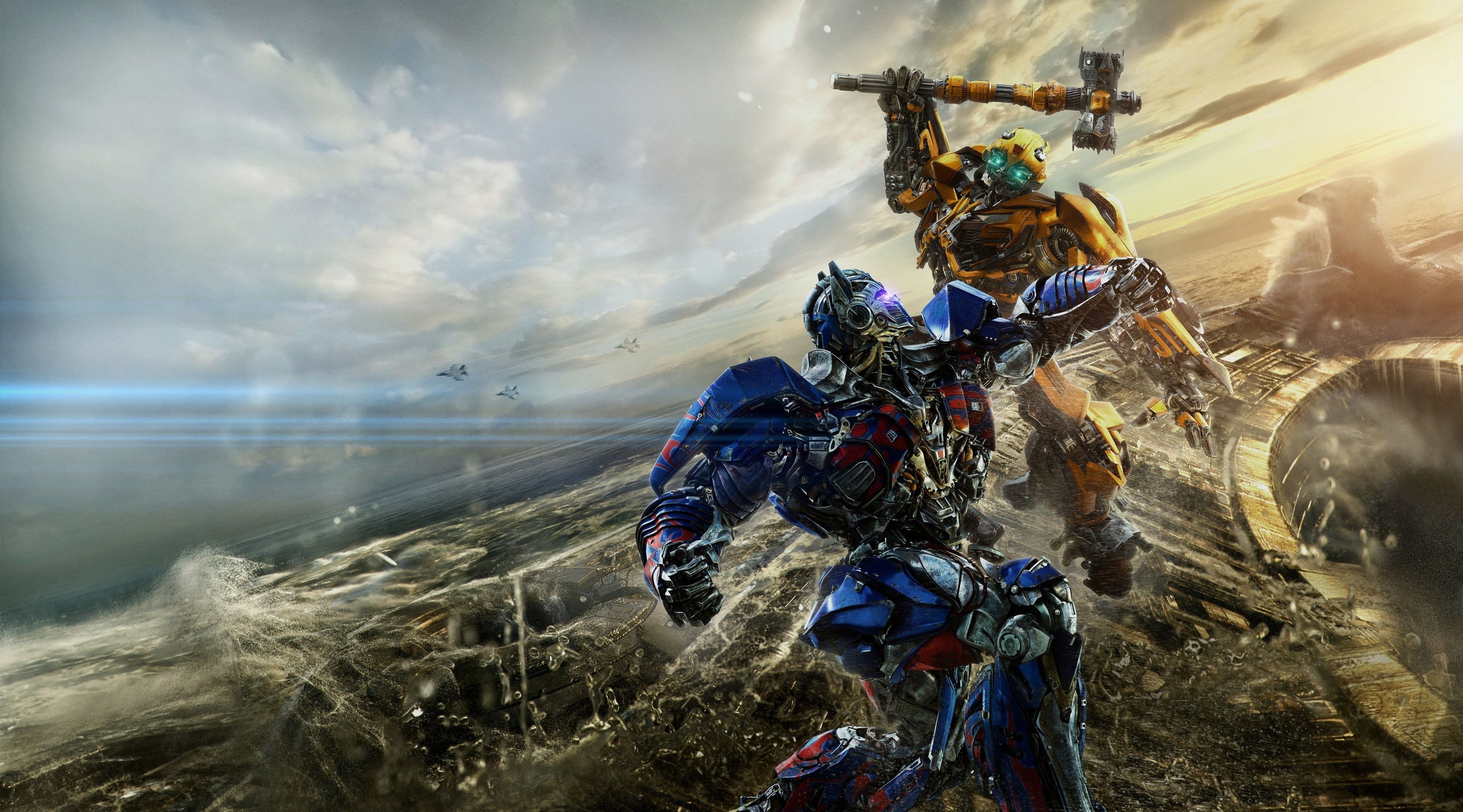 Bumblebee vs Optimus Prime Transformers The..., Transformer: The Last Knight digital wallpaper