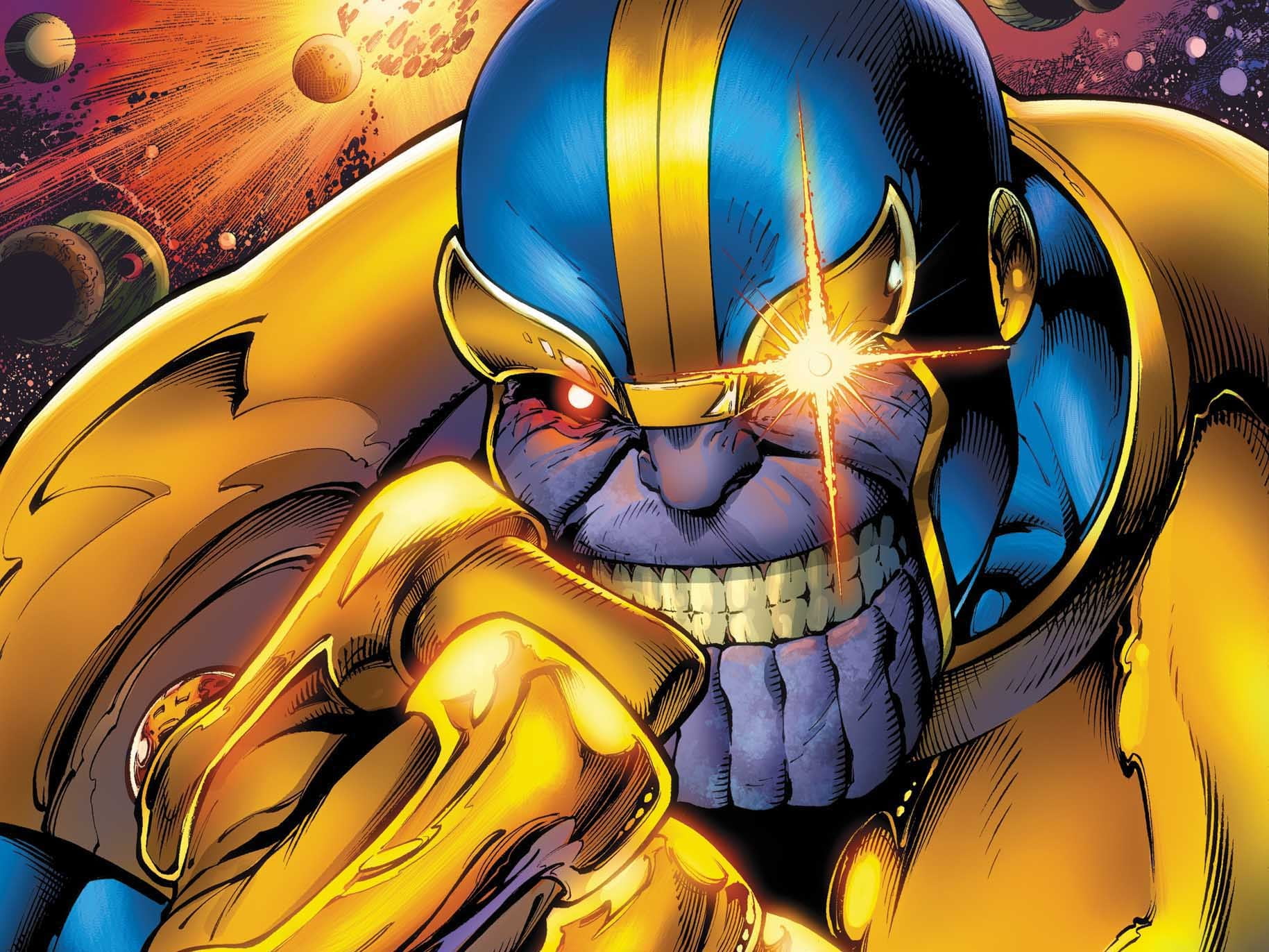 Marvel Thanos, Marvel Comics, no people, yellow, multi colored