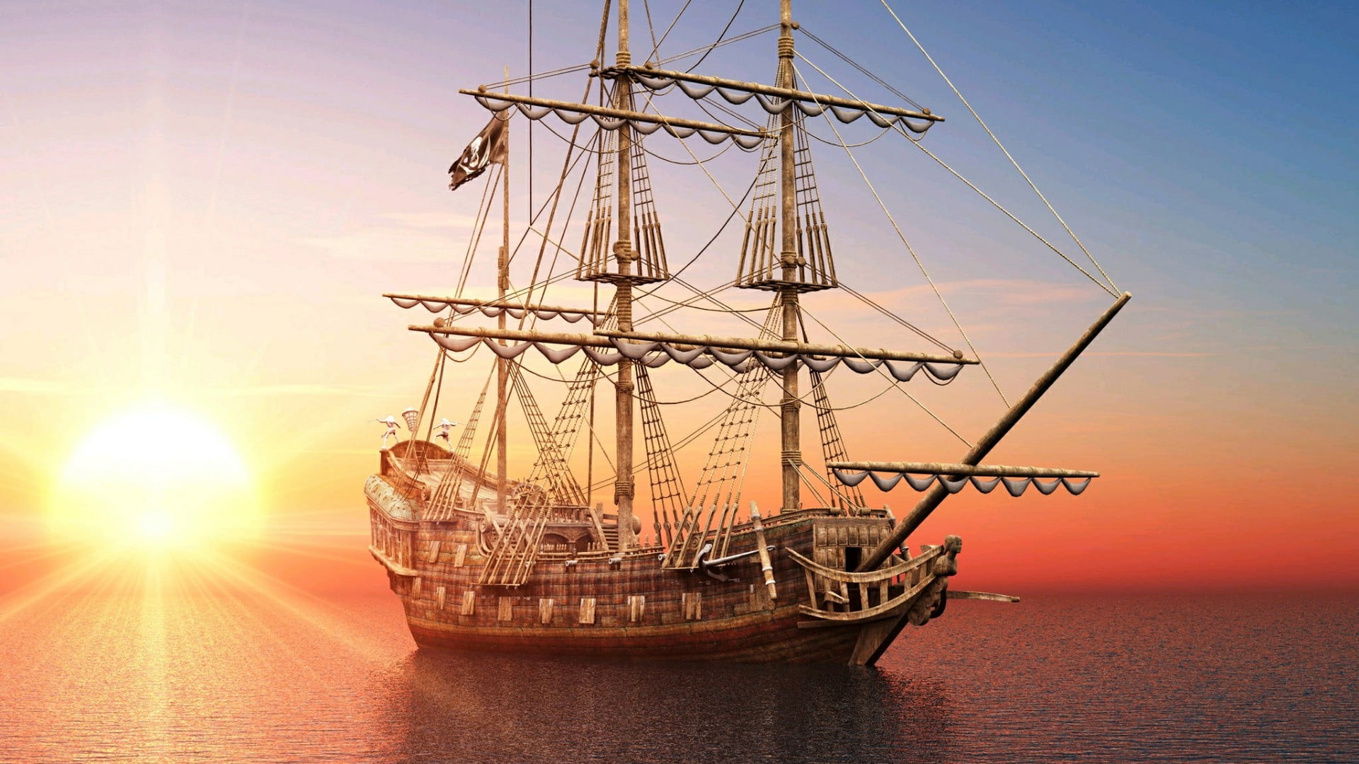 sailing ship, tall ship, flagship, manila galleon, full rigged ship