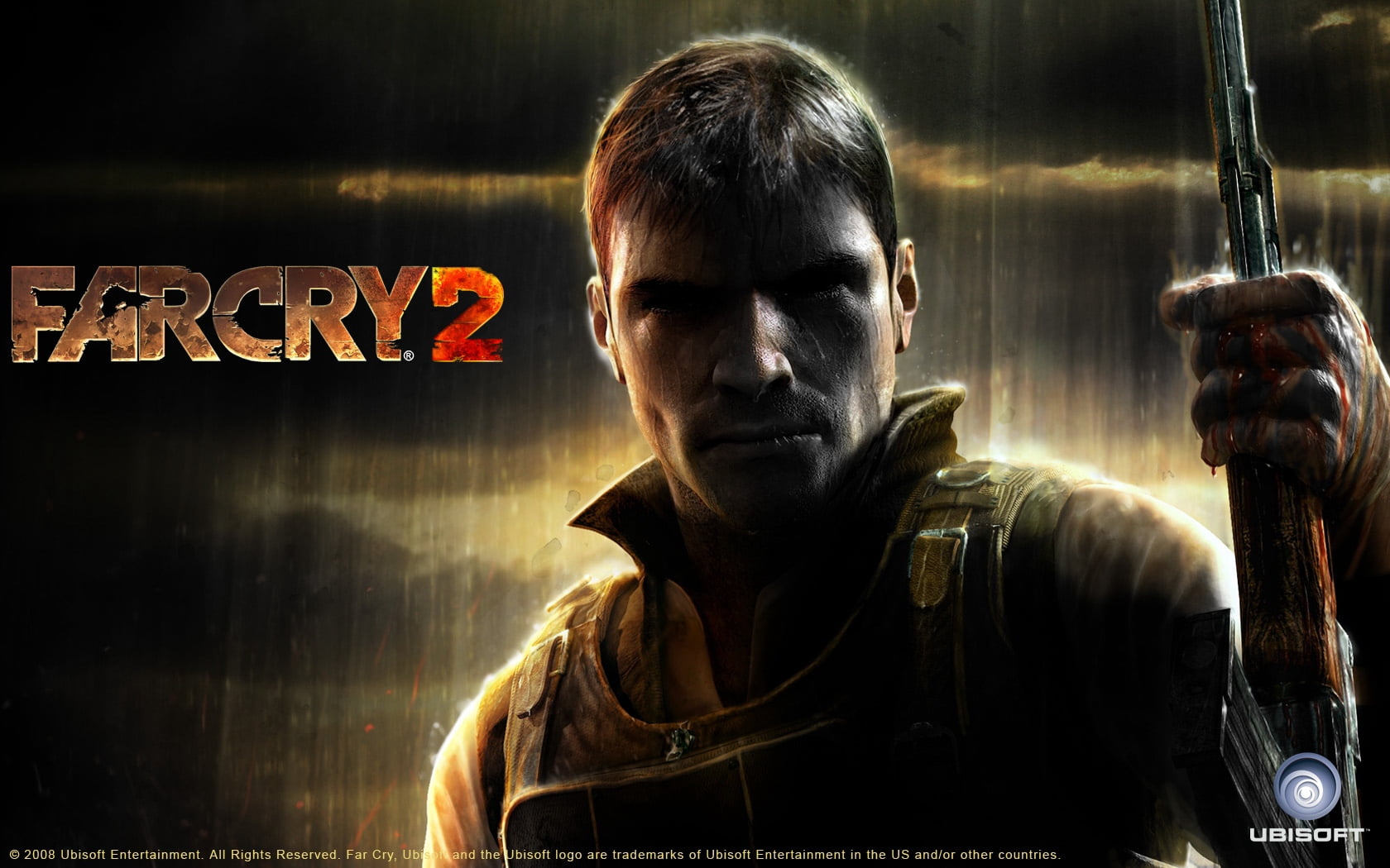 Far Cry 2 wallpaper, name, font, look, rain, jack carver, men